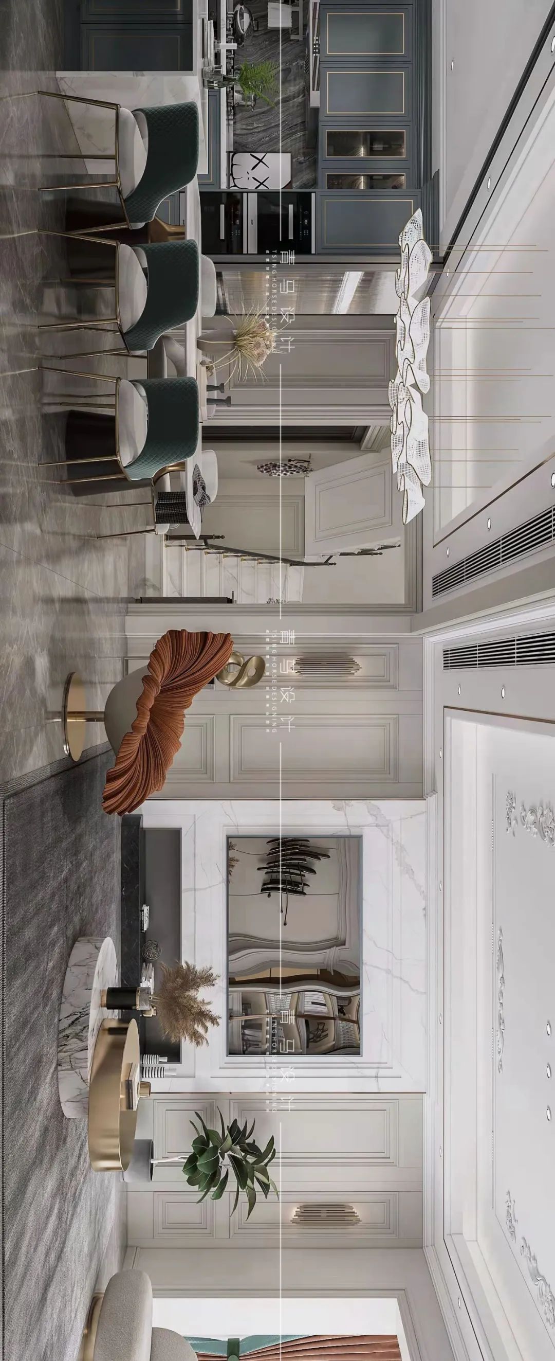 香湖湾上叠现代美式别墅设计丨中国西安丨青马别墅设计-21