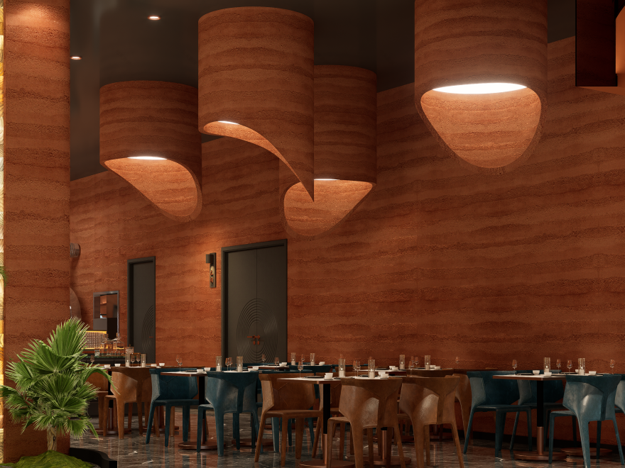 岩彩艺术餐厅餐饮空间设计-8
