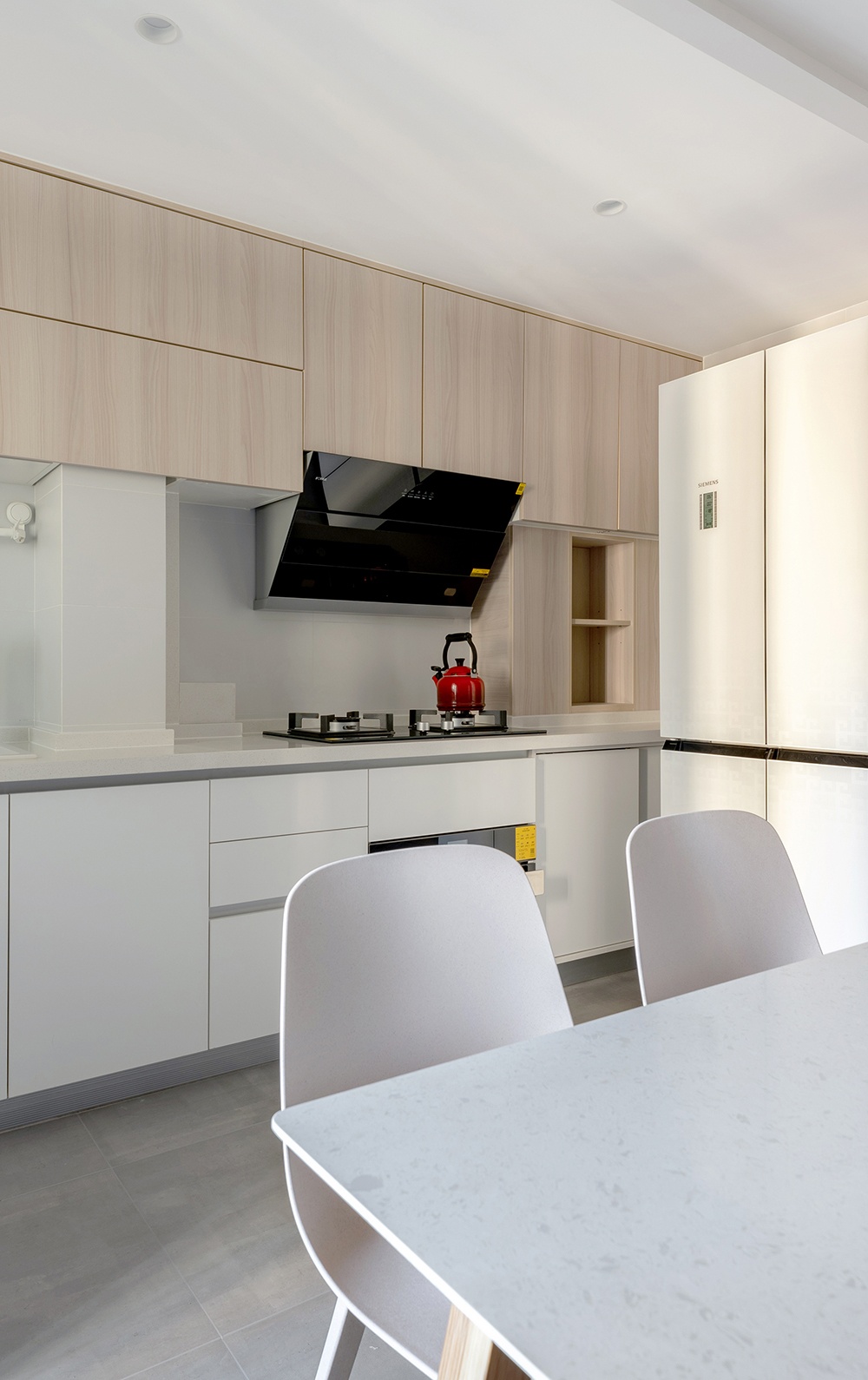 【久栖设计】46㎡学区房原木风，爆改餐厨一体，还能拥有三分离-6