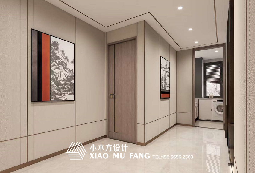 现代中式客厅,餐厅,过道设计-7