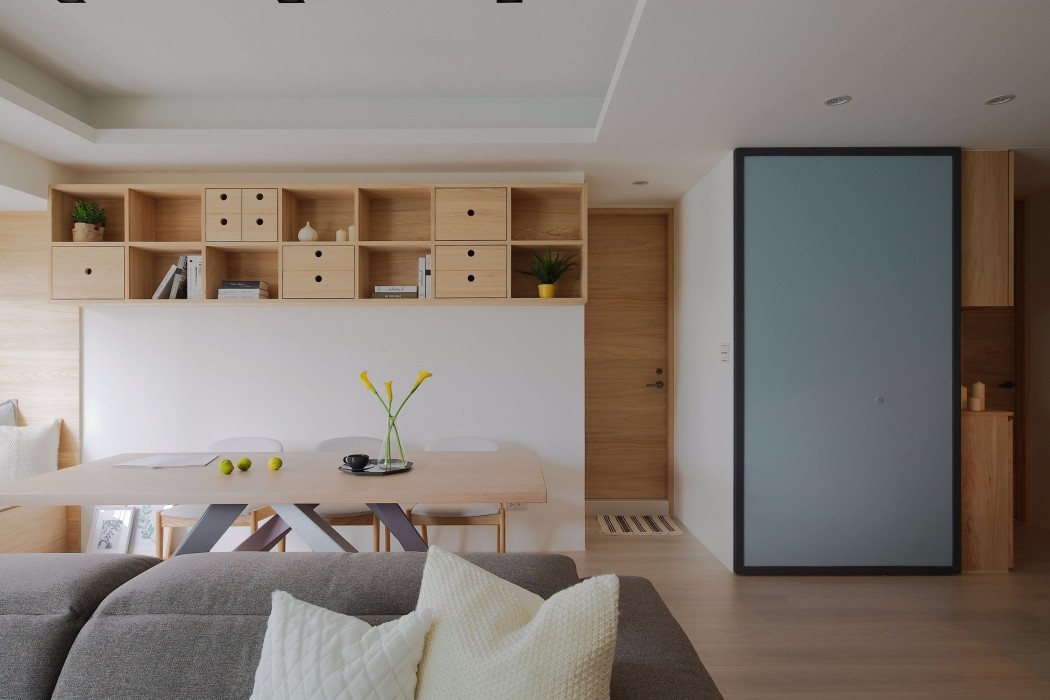 北欧风 86㎡原木简约住宅设计-5