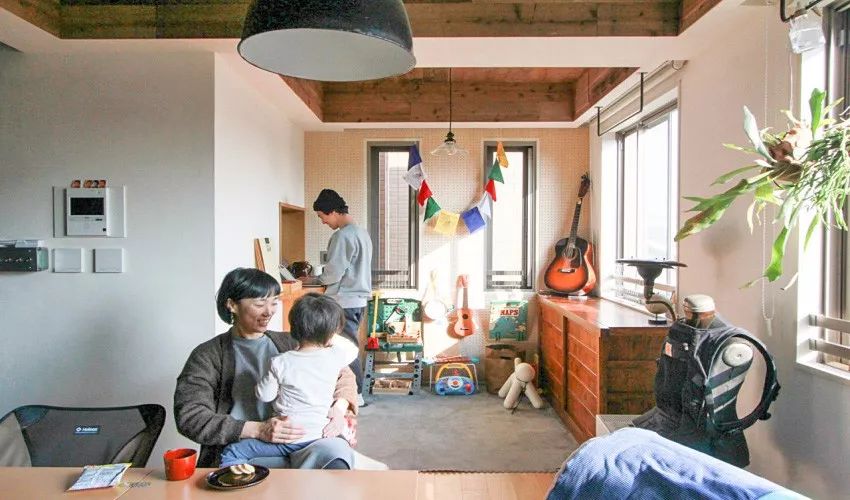 东京 83㎡阳光原木系三口之家，工业复古风中打造亲子互动空间-0