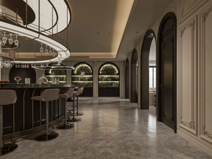 P.W.璞物设计丨多伦多1300㎡独栋别墅,雕花琢韵墅写人生-134