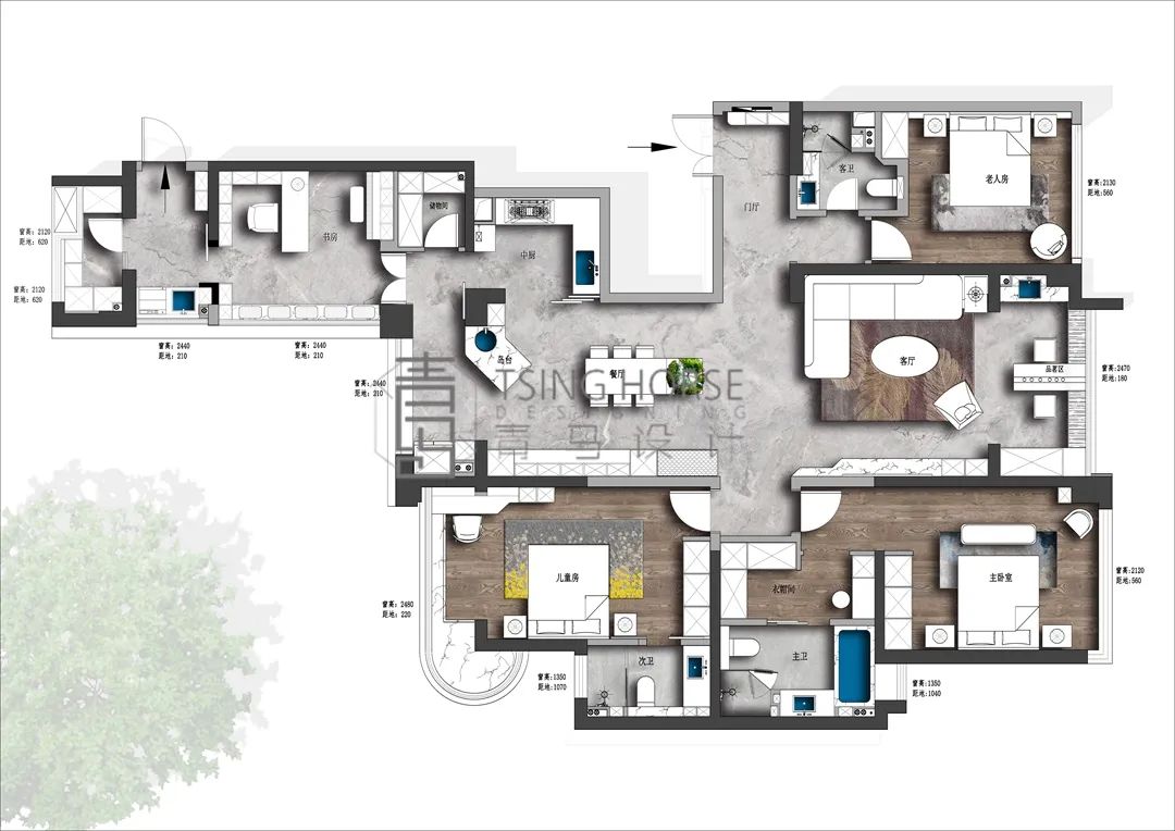 雅居乐御宾府现代家居设计丨青马别墅空间设计-26