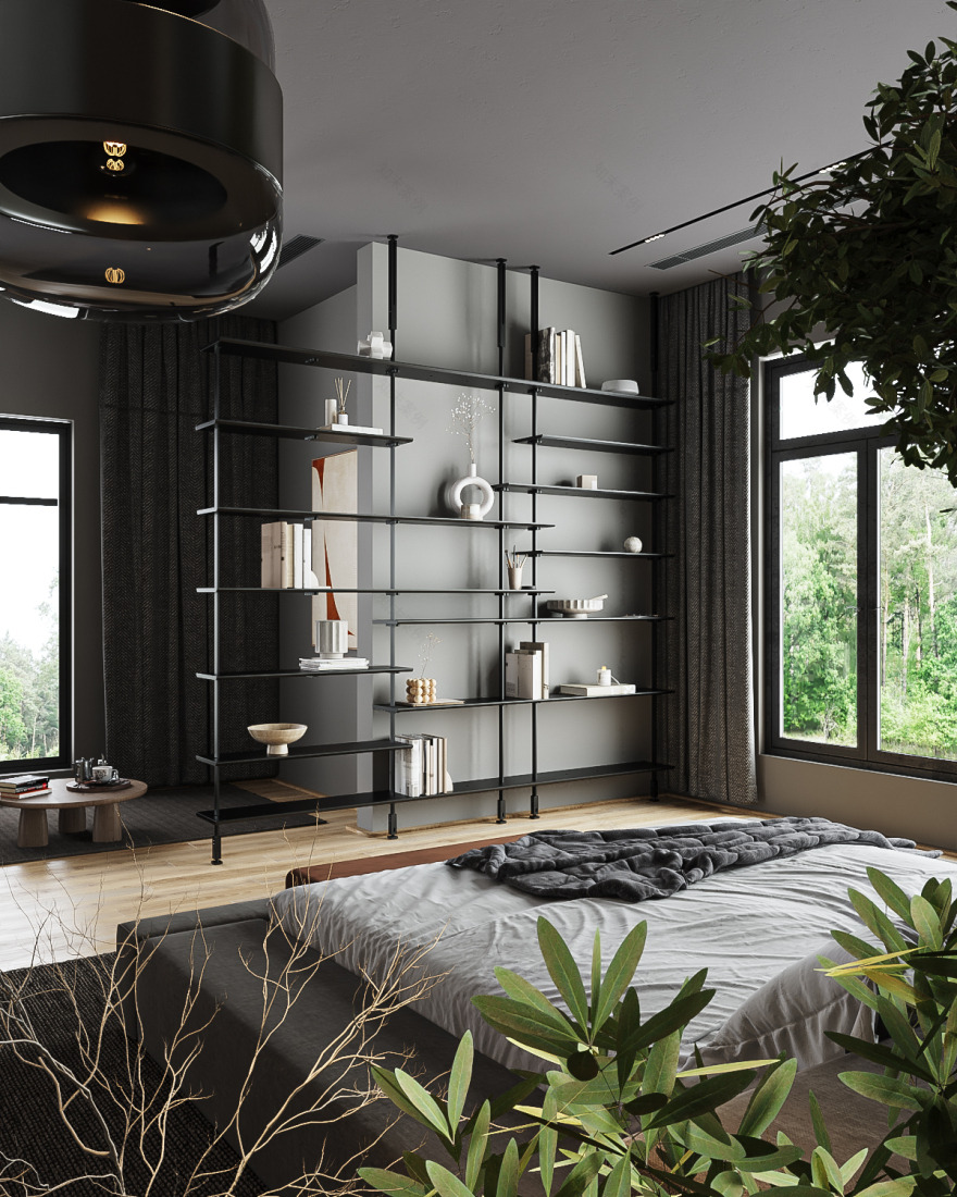 柔和简约风奢华卧室-15