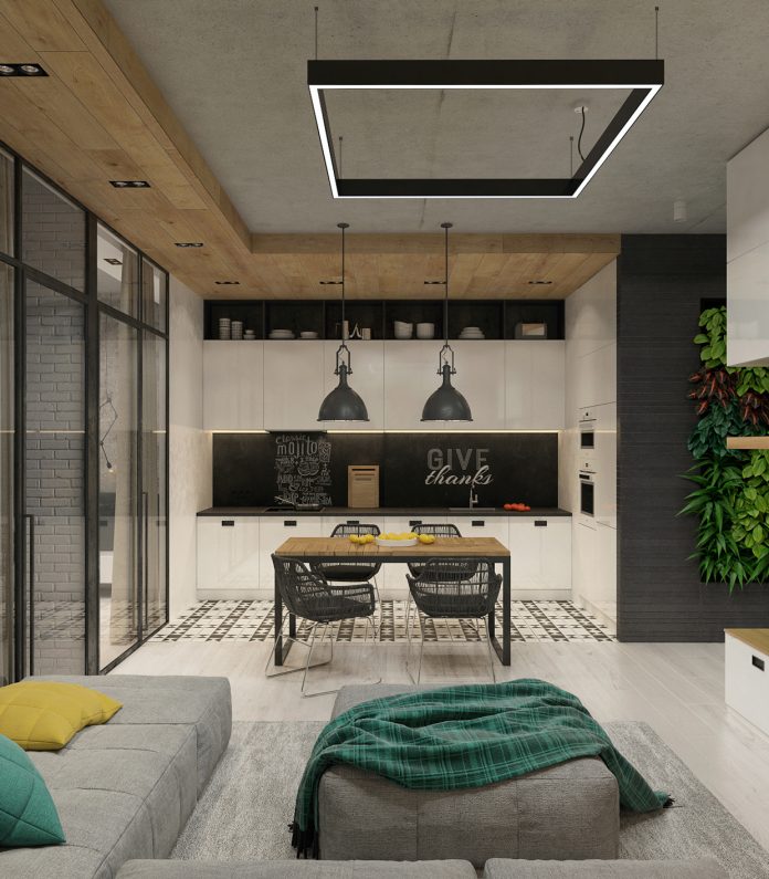 小型公寓木质与植物装饰设计-4