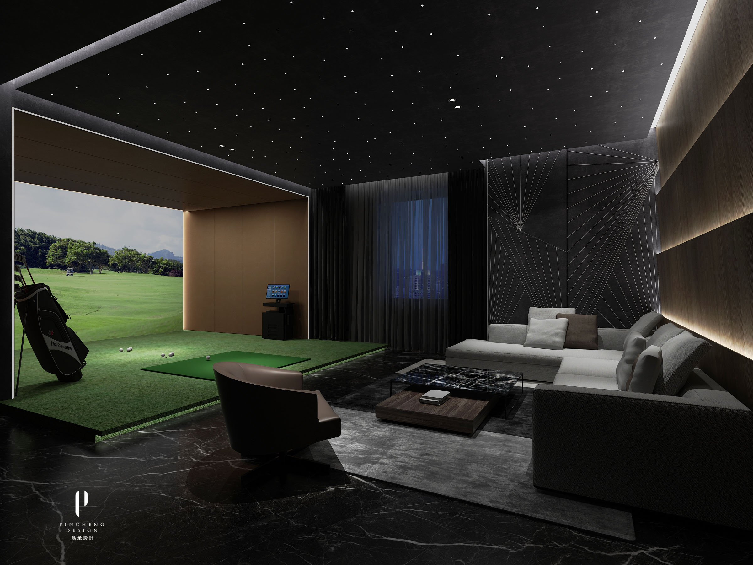 武汉岭尚空间高尔夫俱乐部,现代简约的设计美学-24