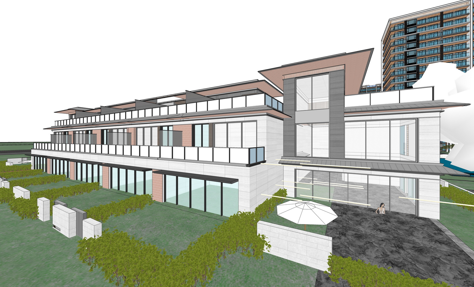 现代高层住宅SU模型-5