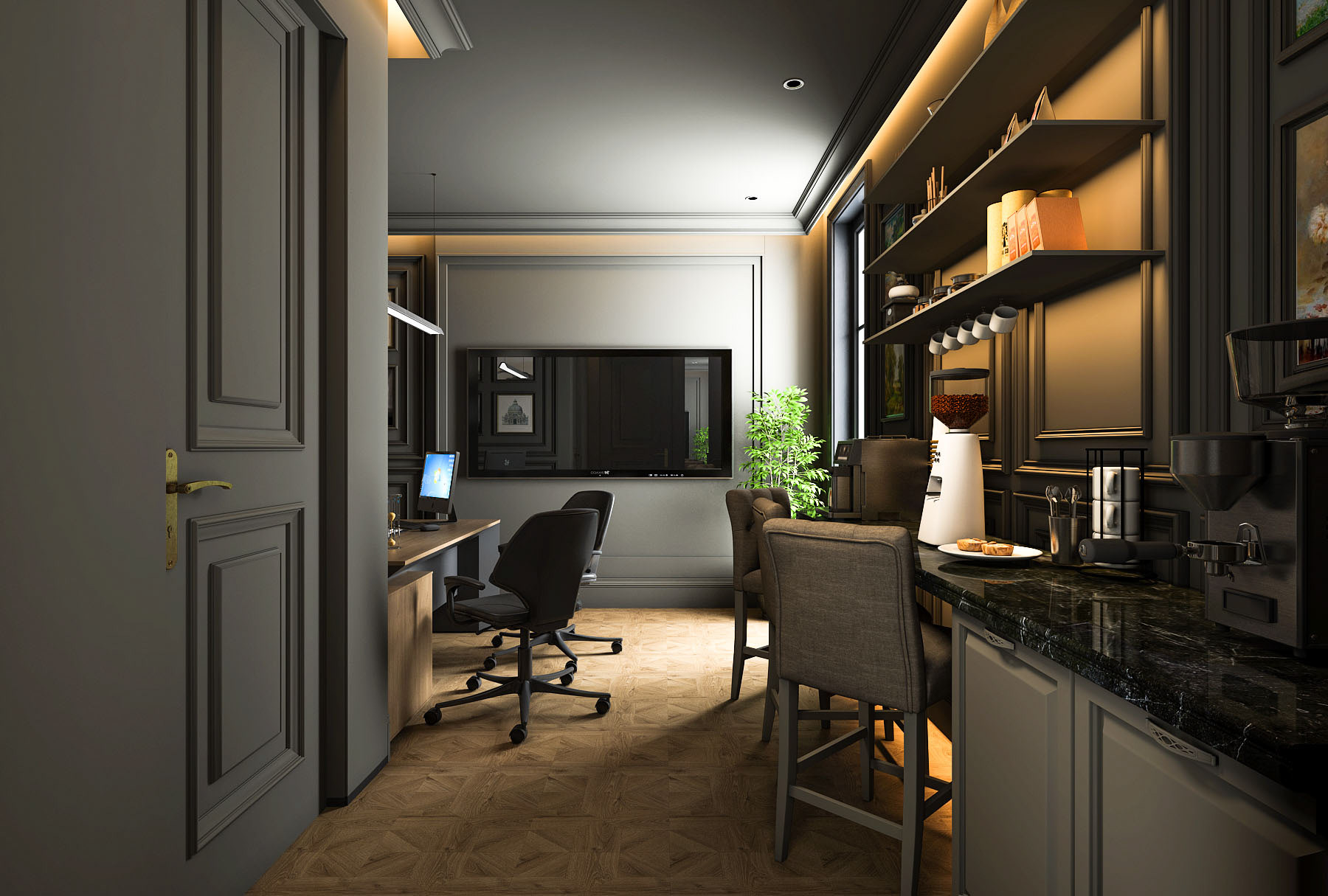 Luxury Neo-Classic Executive Office Interior-8