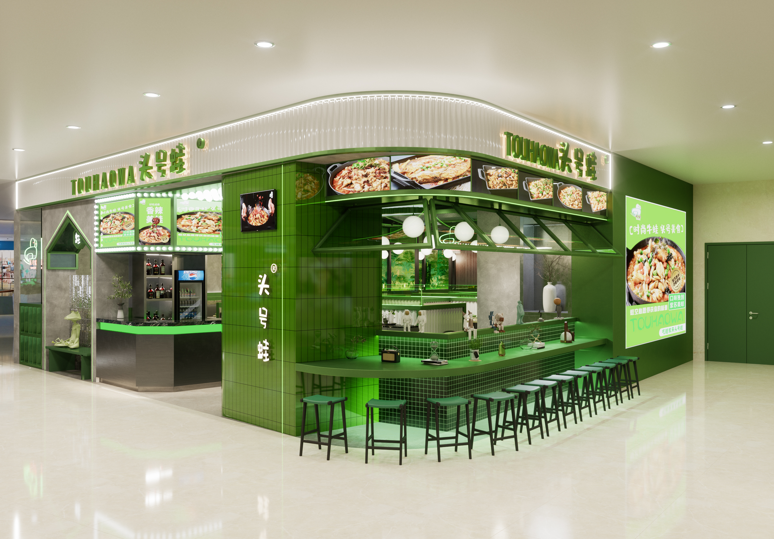 头号蛙丨餐饮店渲染-1