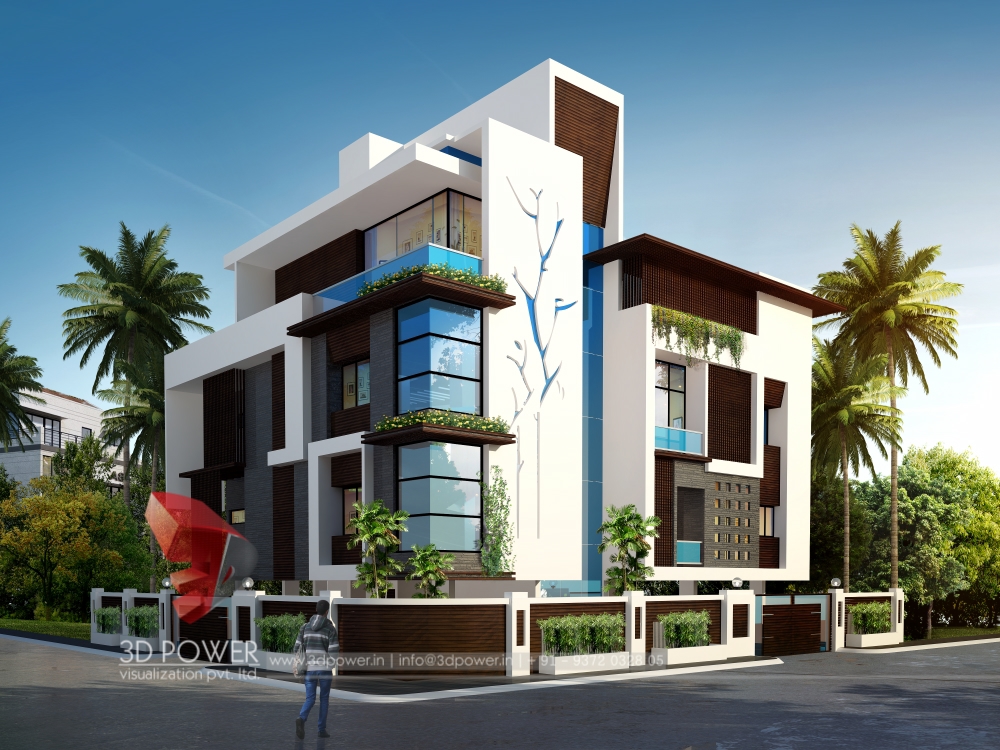 bungalow architectural rendering top 3d walkthrough rendering-4