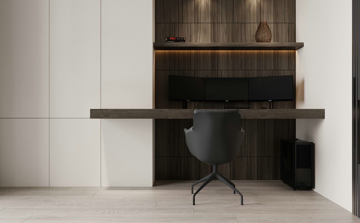 高级黑+橙色卧室设计-11