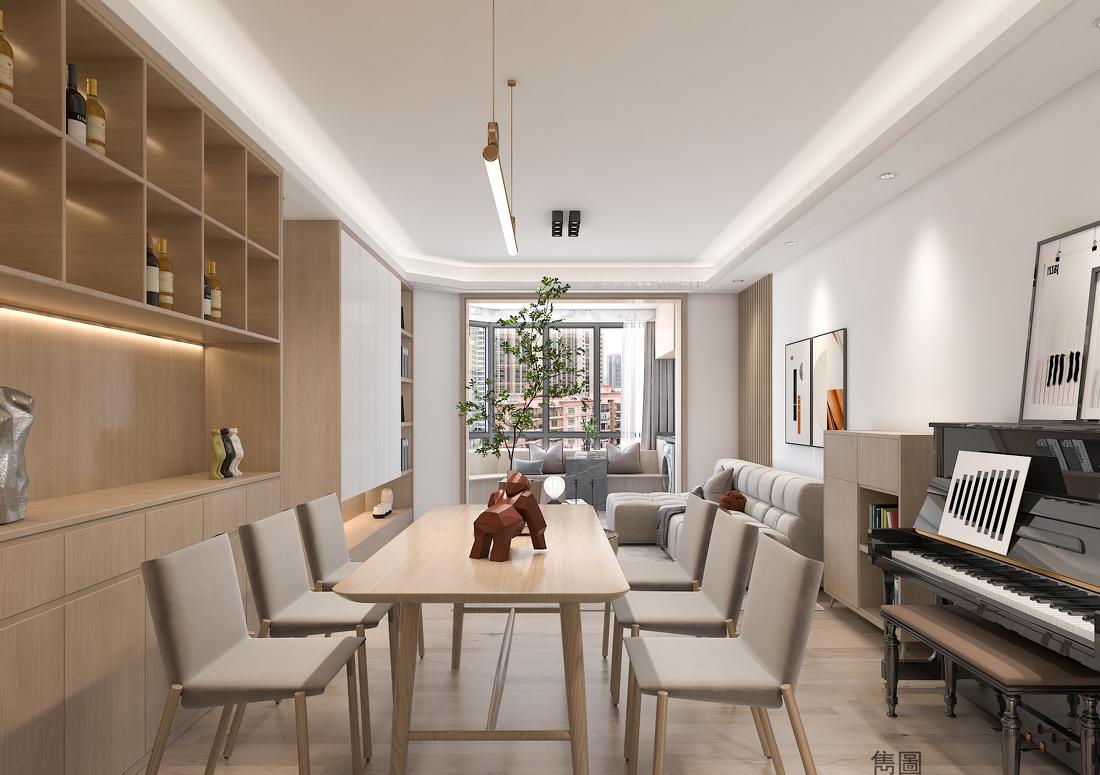 奶咖色日式原木风家居设计-3