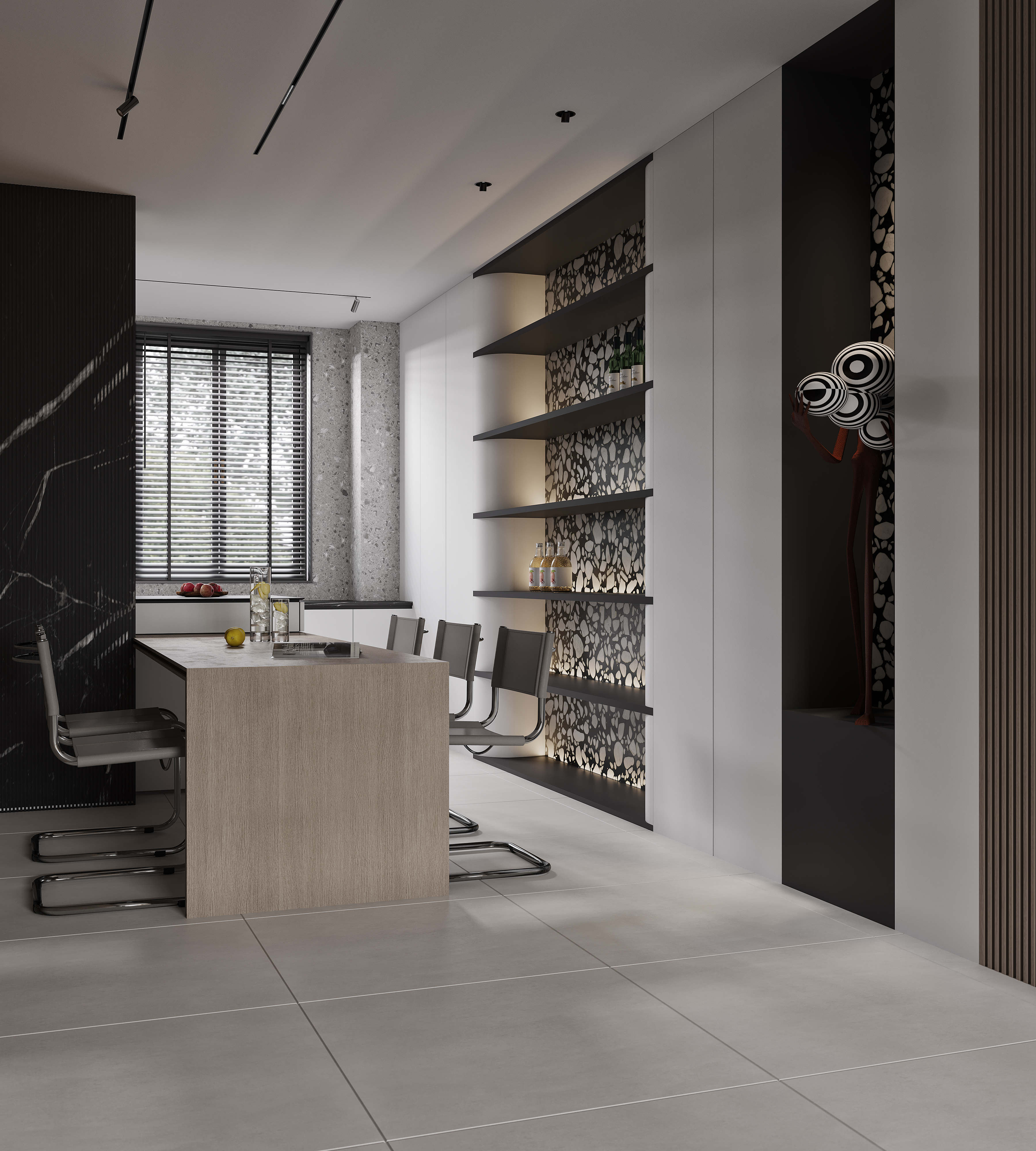 现代简约客餐厅厨房设计丨中国南京丨Merck 默克视觉设计-13