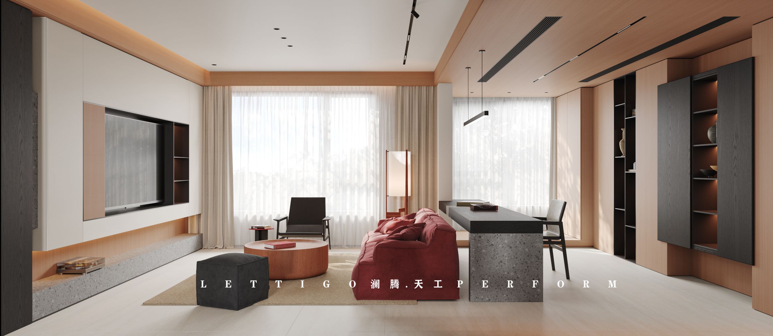 现代暖色调，一眼万年的温柔治愈感住宅-6