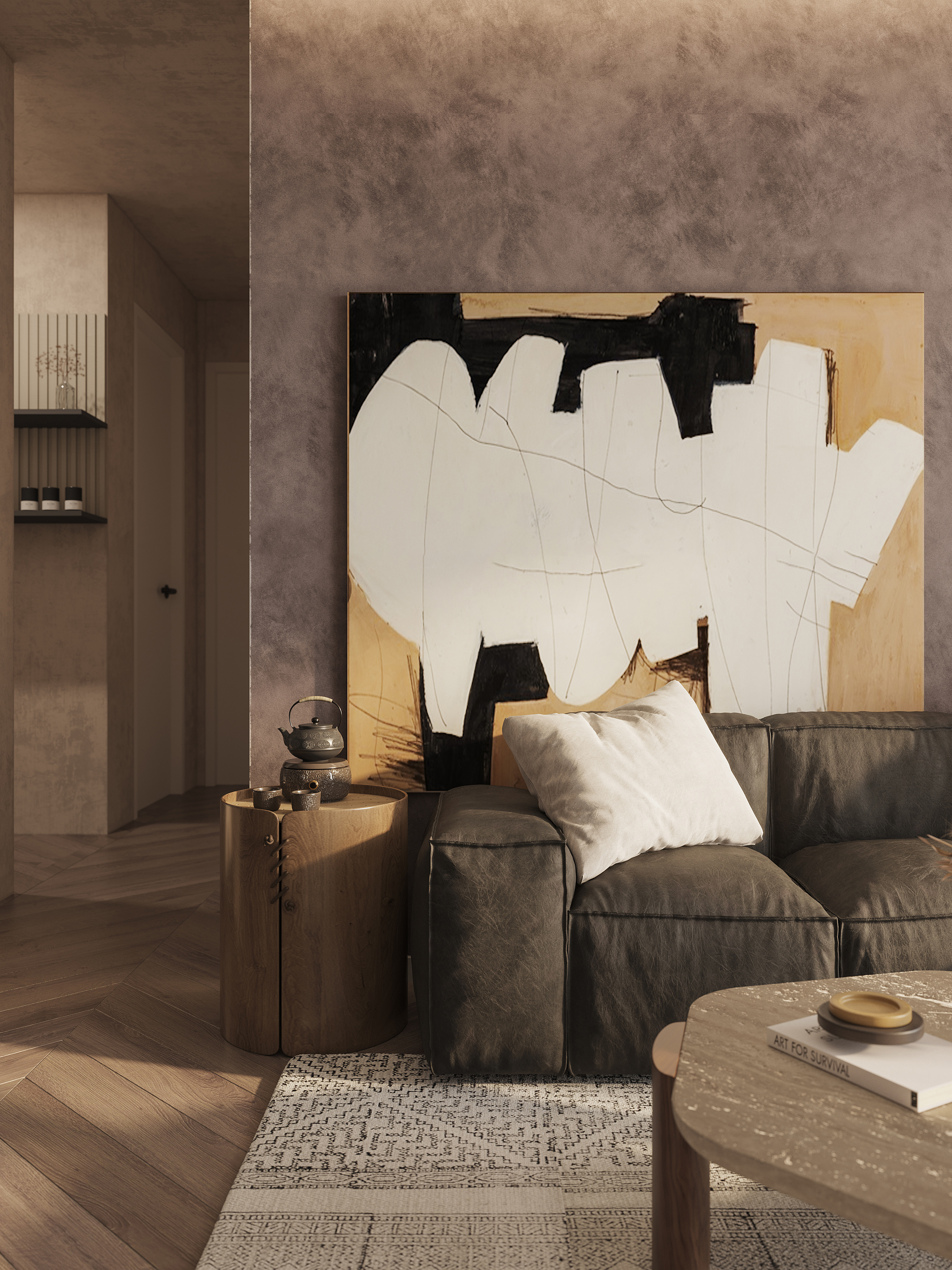 侘寂风格丨两套室内渲染-13