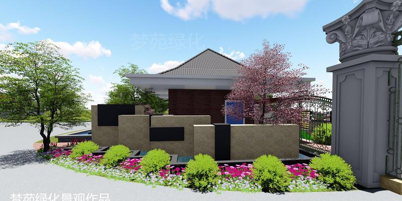 西郊庄园欧式广场绿化景观改造 | 花坛、水景、景观流水墙-10