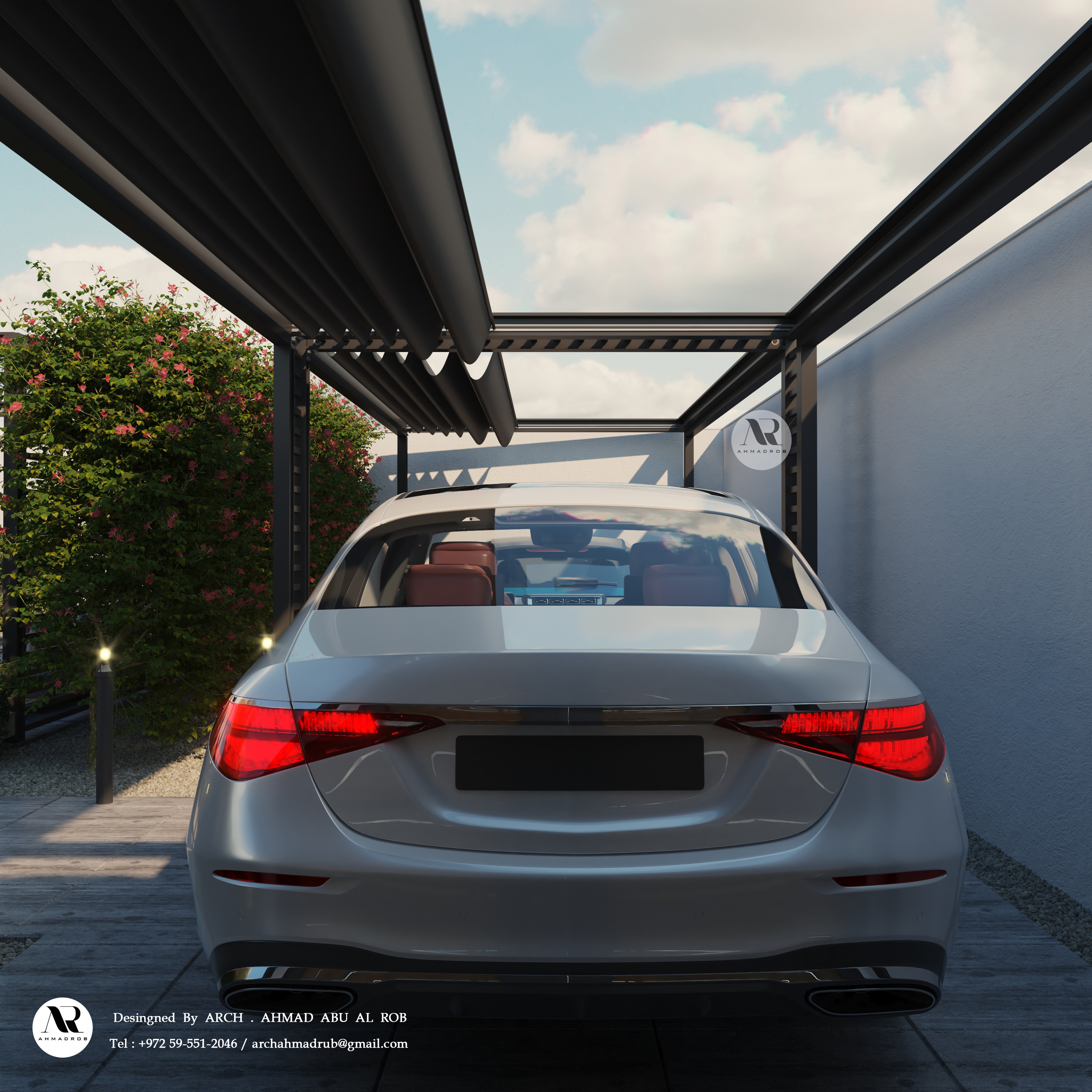 两层房屋户外花园设计-9