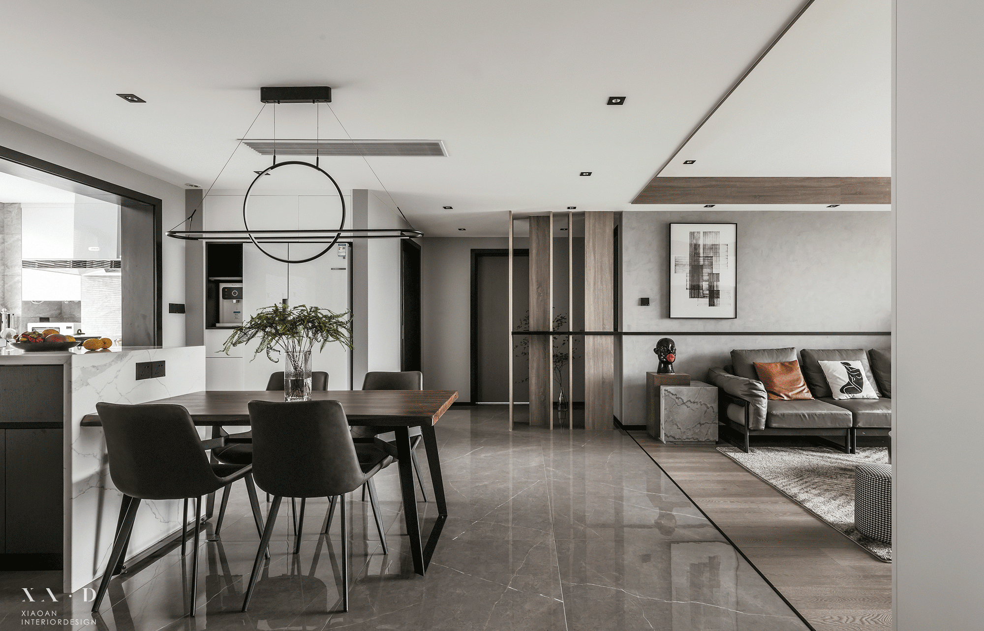 光影交织，打造高级灰黑木空间-4