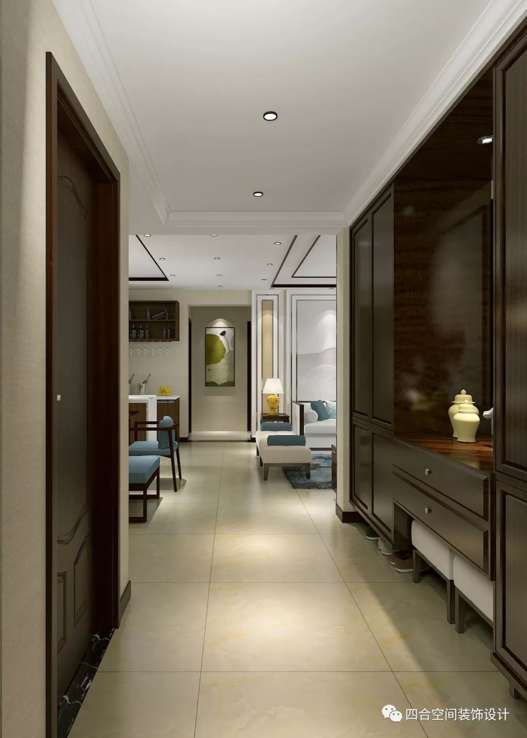 太原滨河果岭新中式家居设计，古韵美现代风-1