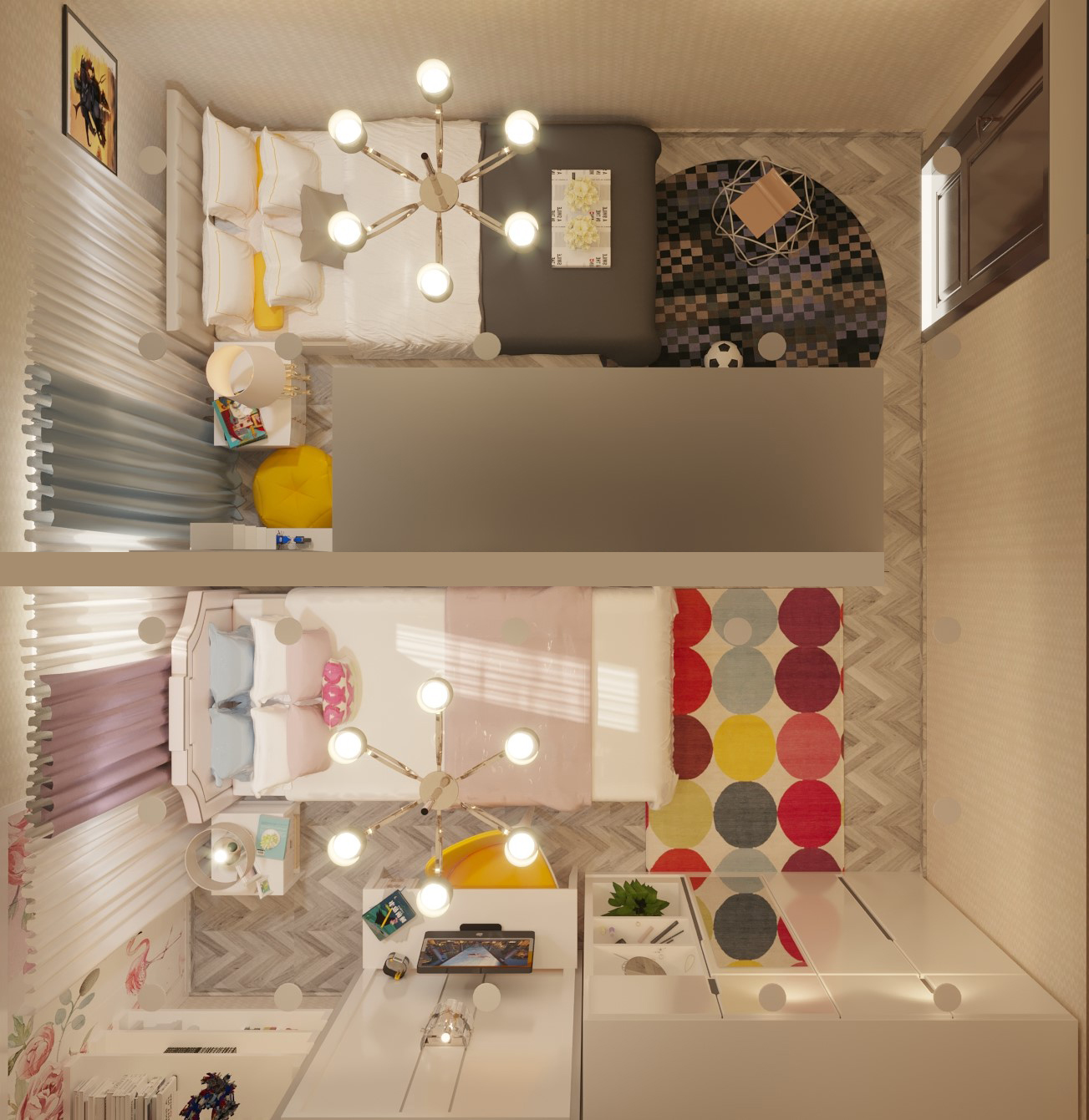 A shared bedroom between a girl and a boy-4