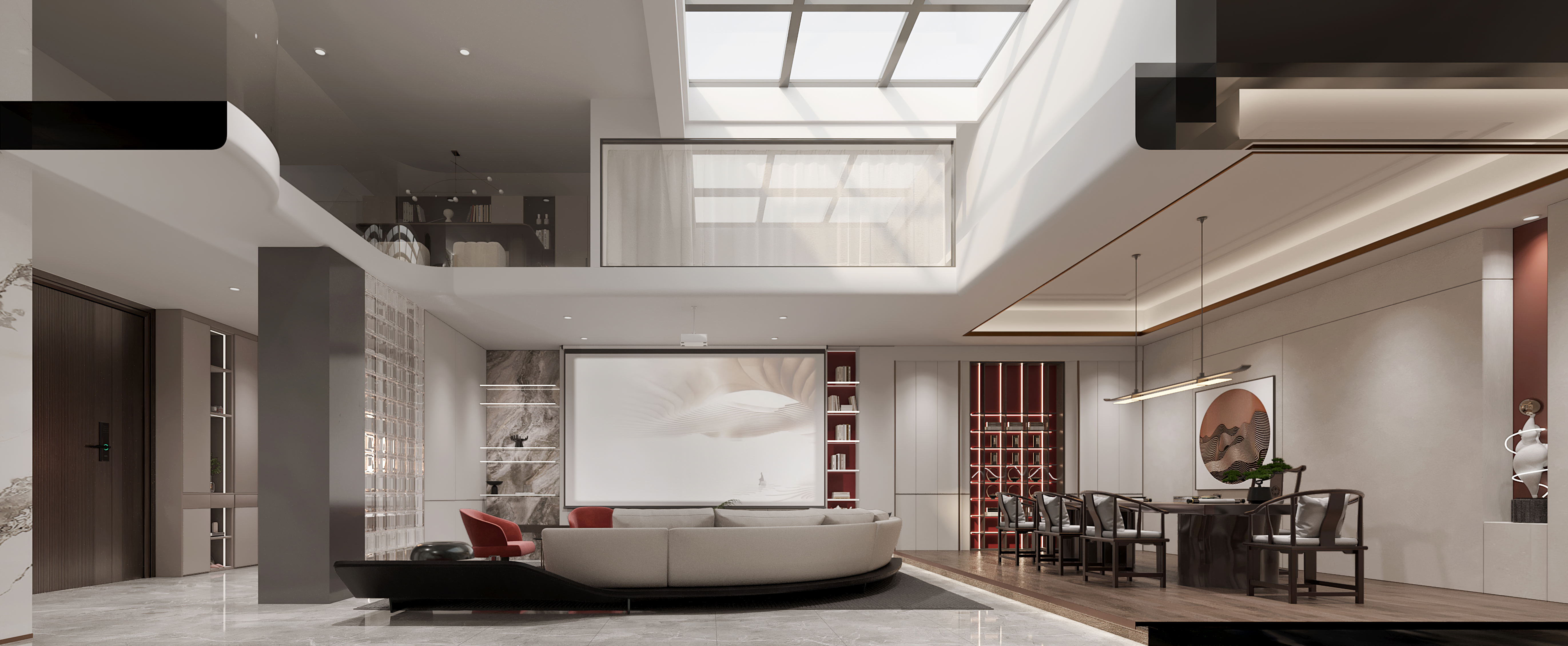 融合新中式元素的现代别墅一套-4