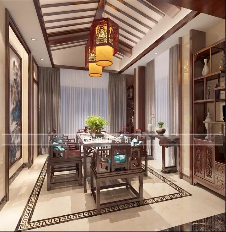 润邦装饰打造 388㎡中式别墅，温馨实用又大气-9