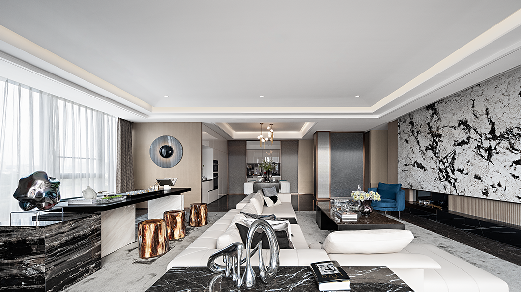 雕塑艺术与光影的奢华平层设计-4
