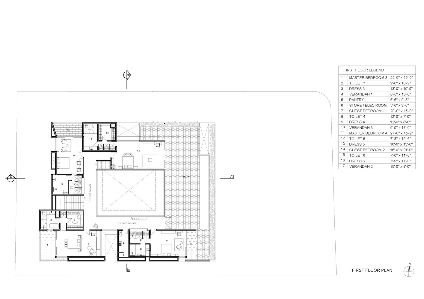 赞比亚 Monolithic House 中央庭院别墅设计-40