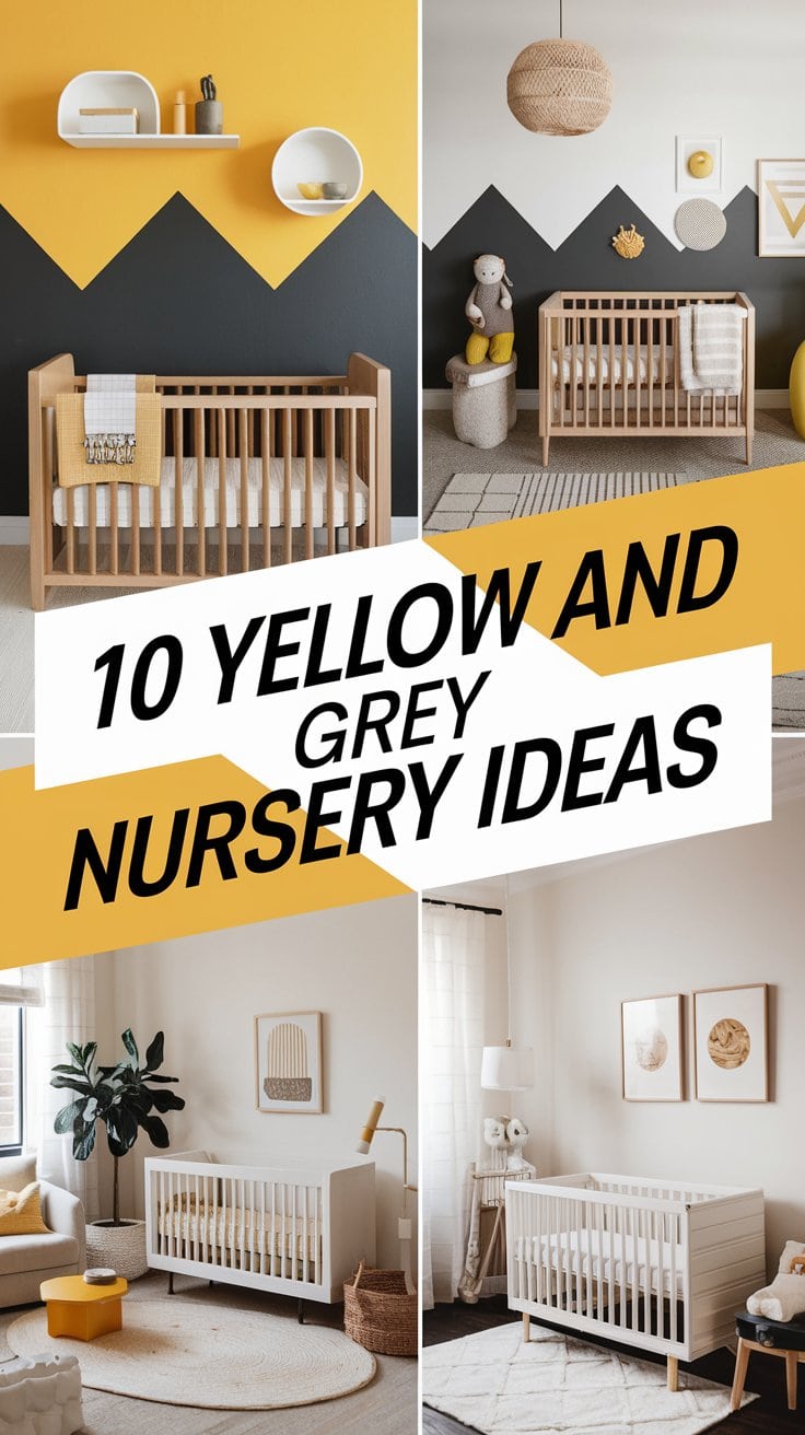 10种黄灰配色梦幻婴儿房设计方案-5