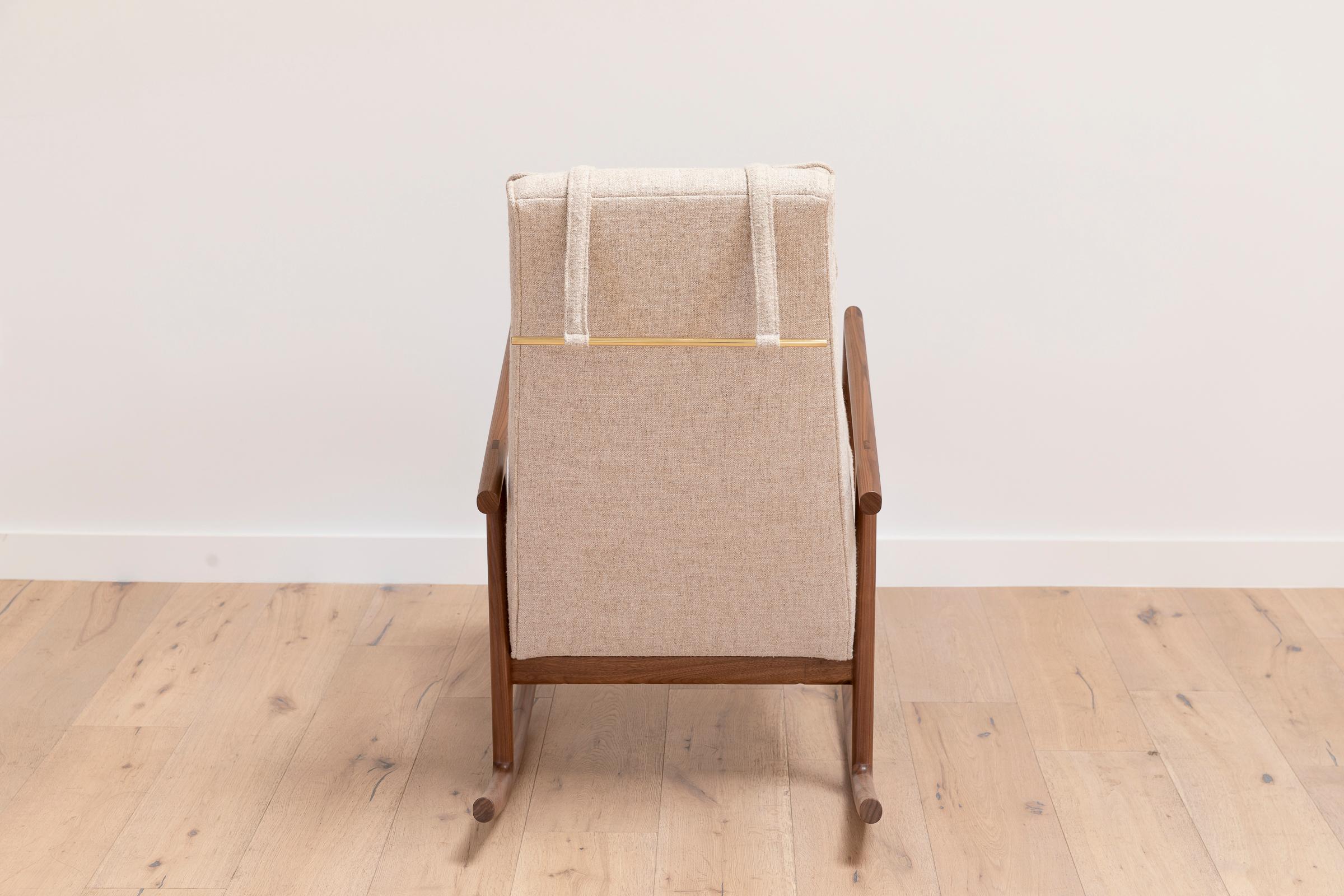 Earl Walnut, Ivory Textured Linen Moresby Rocking Chair For Sale at 1stDibs | ivory rocking chair, walnut rocking chair, earl ivory-14