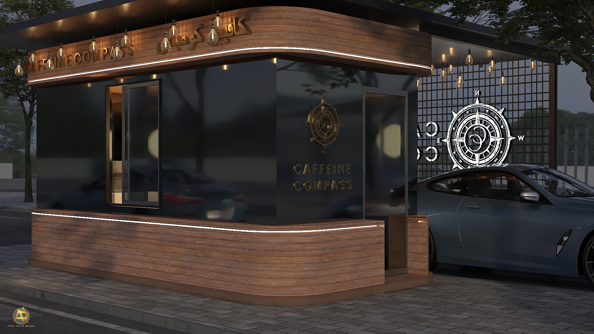 Caffeine Compass Drive Thru 咖啡店丨沙特阿拉伯丨Amira Raslan-11