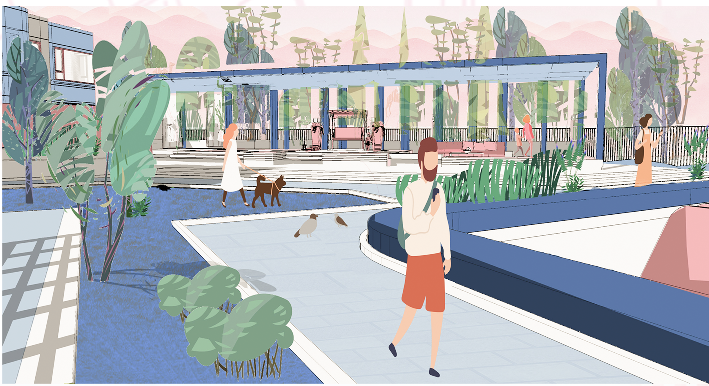 景观设计插画风格作品集 2-25