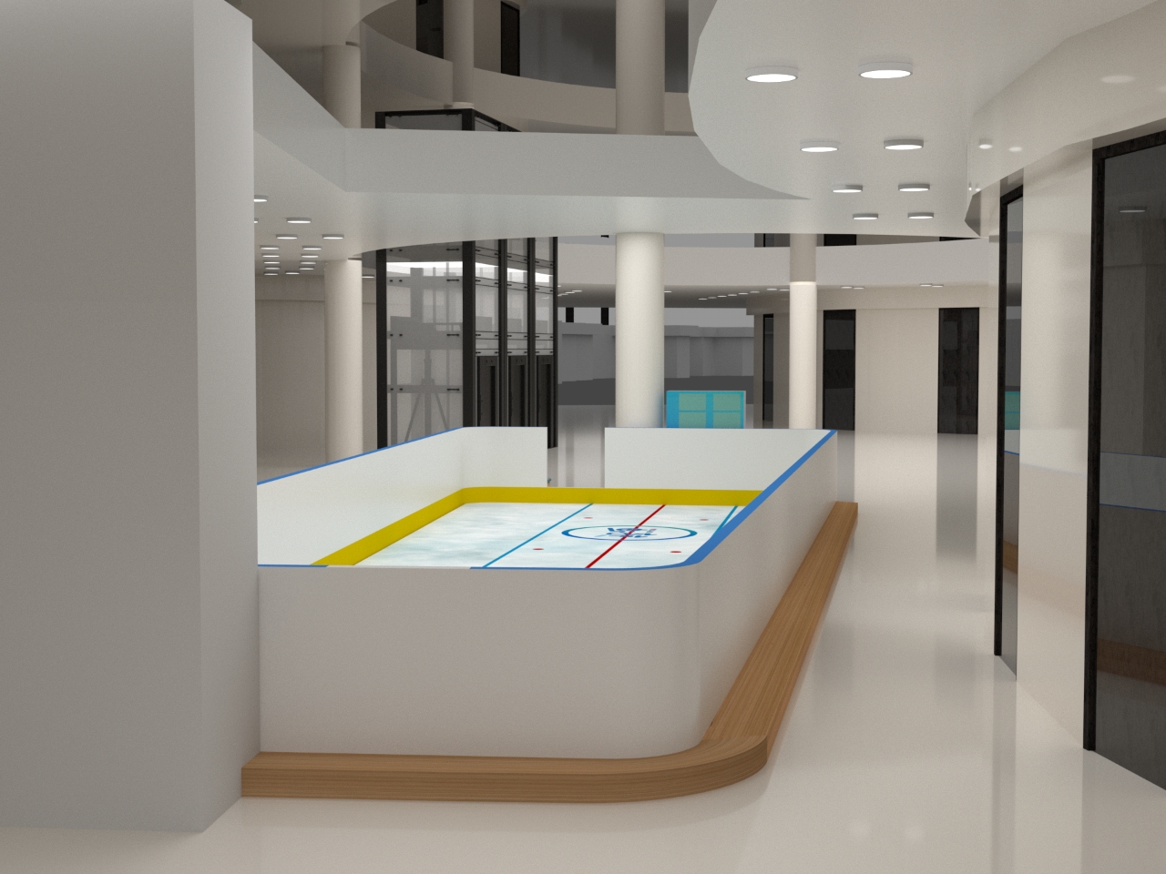 滑冰场展厅展馆设计建模渲染-2