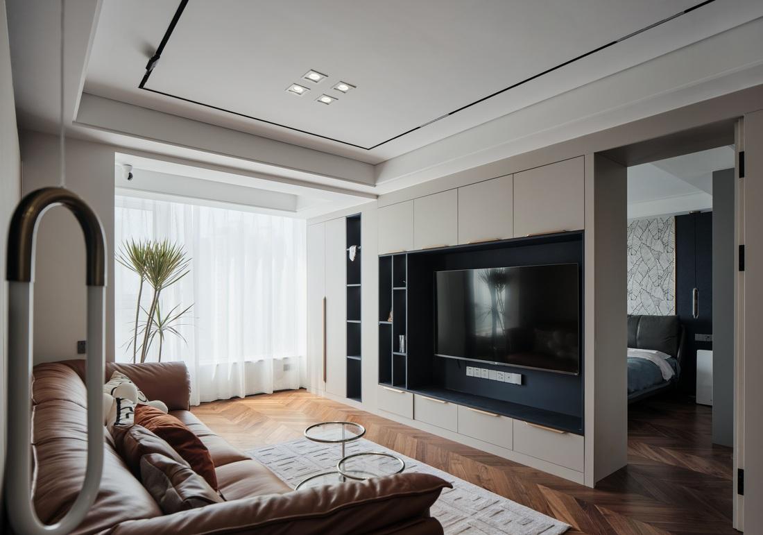 黛蓝与橙时尚个性舒适空间设计-2