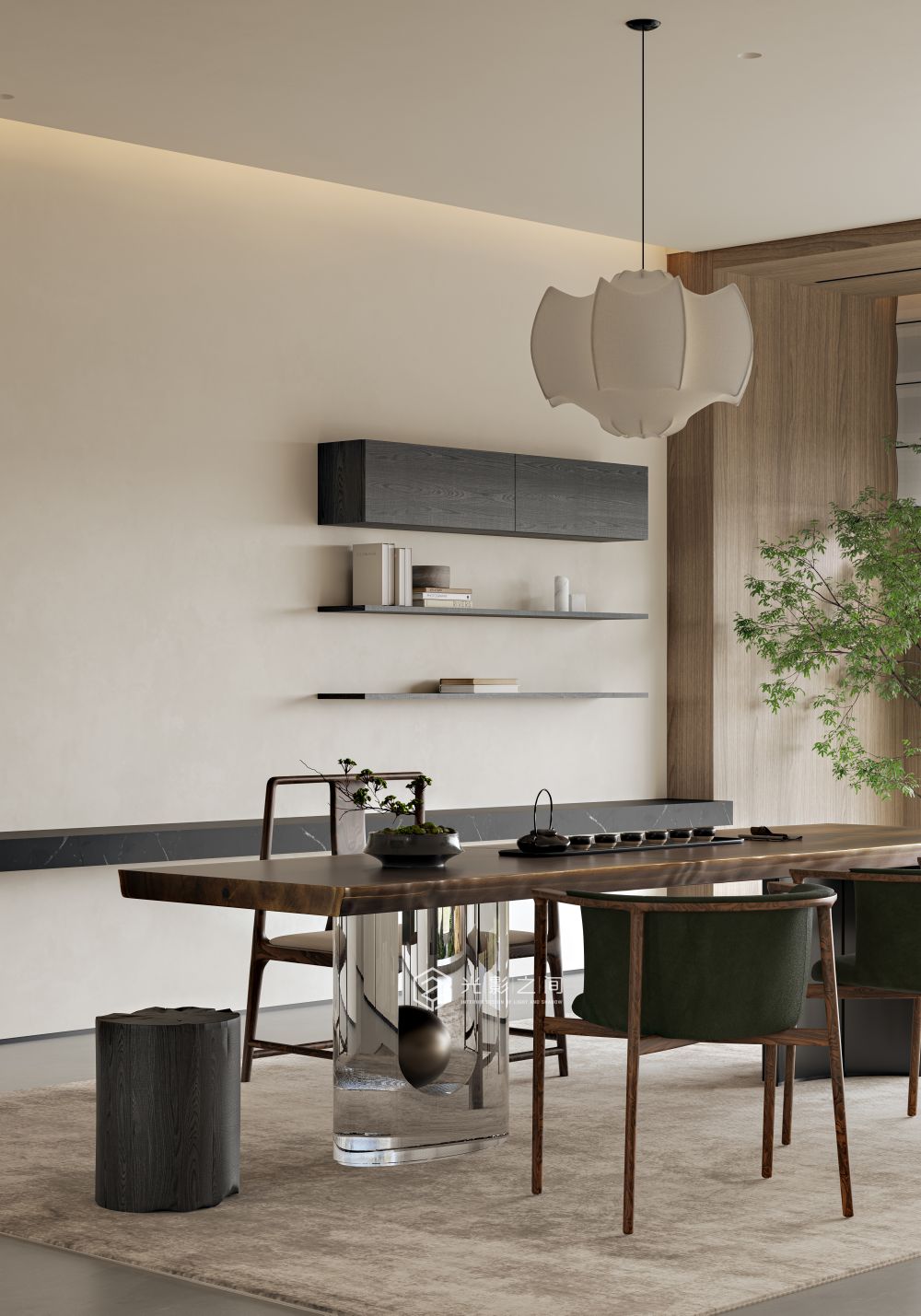 效果图|别墅里的空间设计表现-8