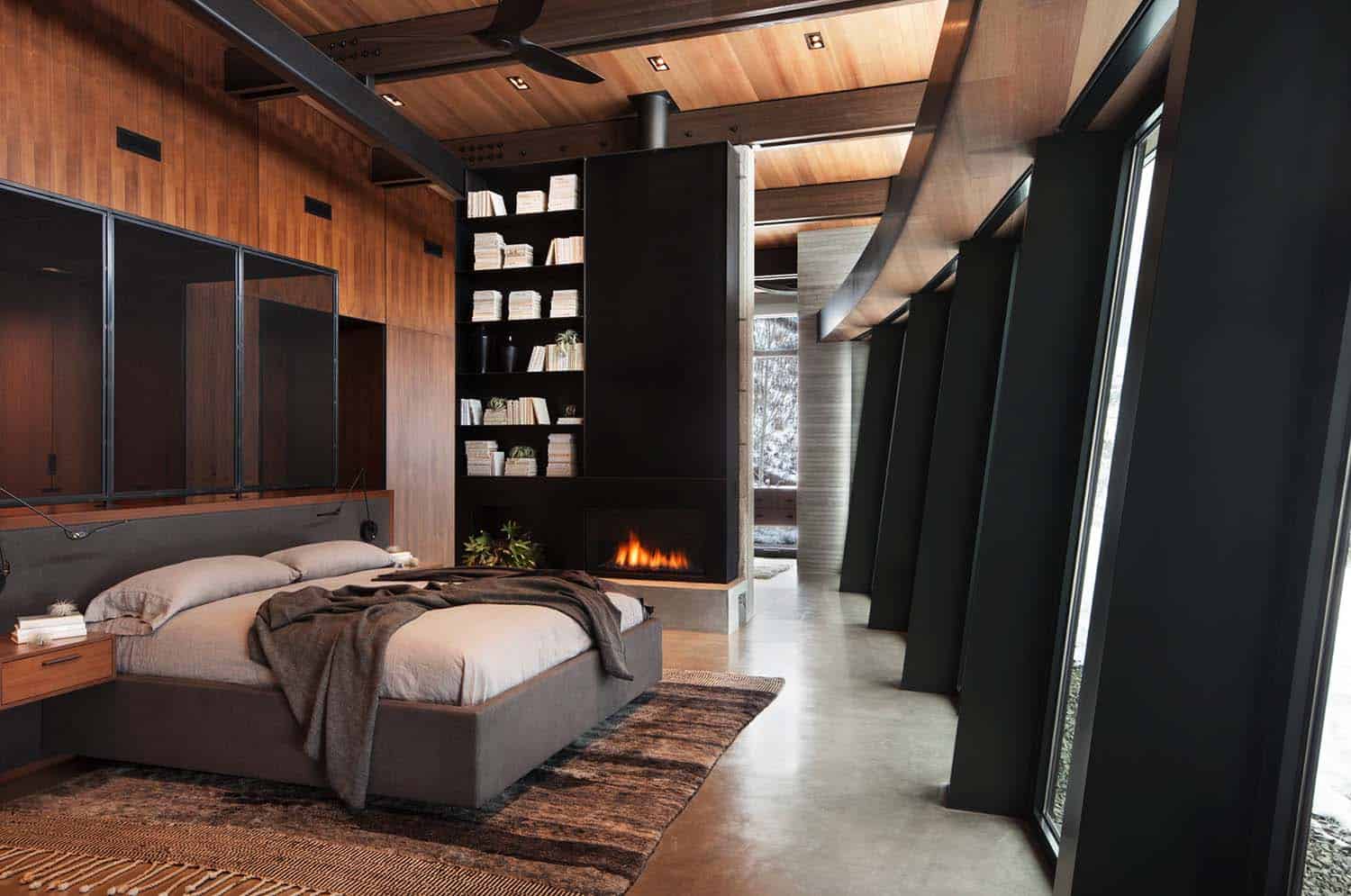 Majestic mountain home of stone and glass dominates its Utah landscape-13