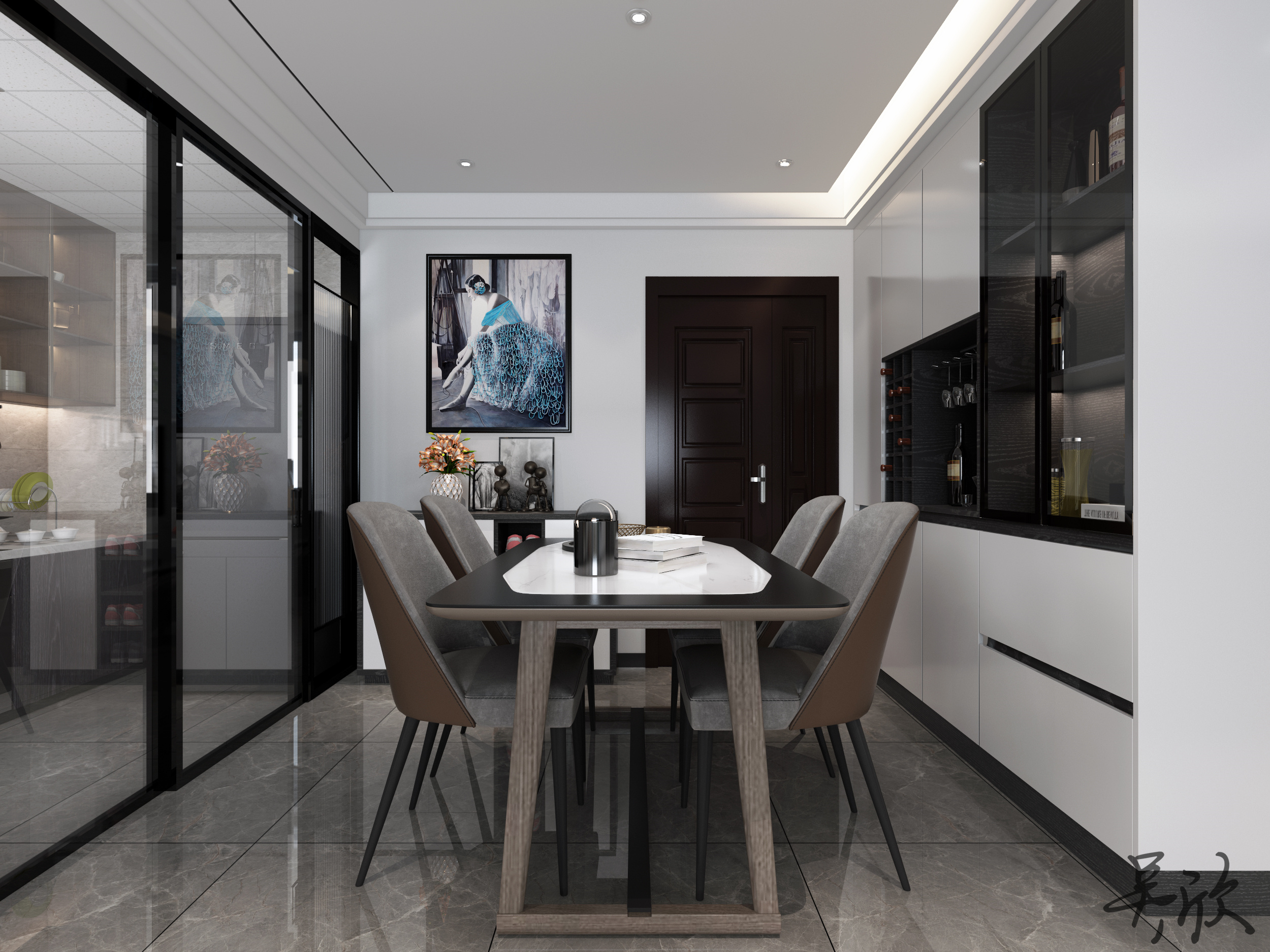 现代黑白灰家居设计-8