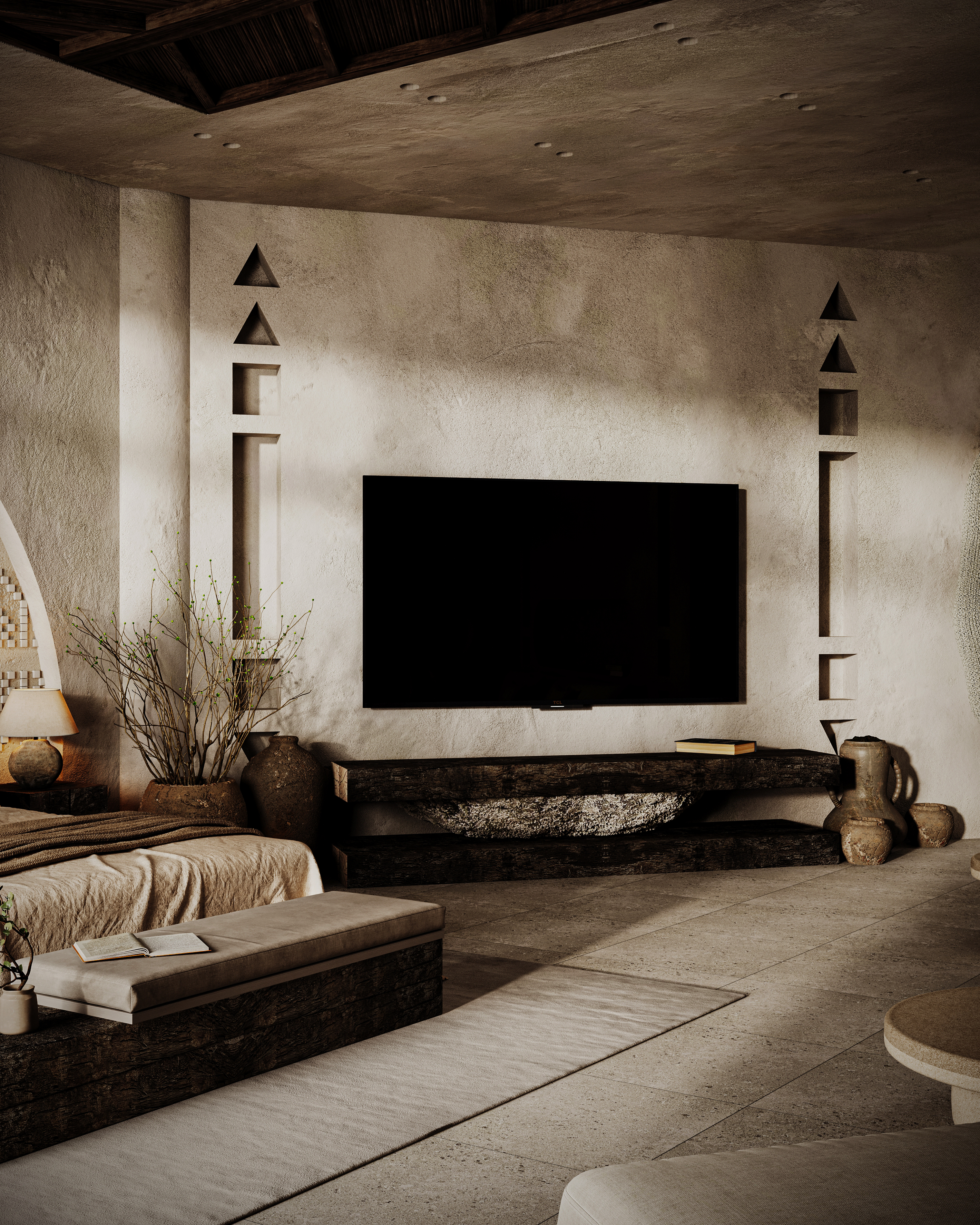 Wabi  Sabi卧室设计（酒店套房）丨Ahmed Fayez-10