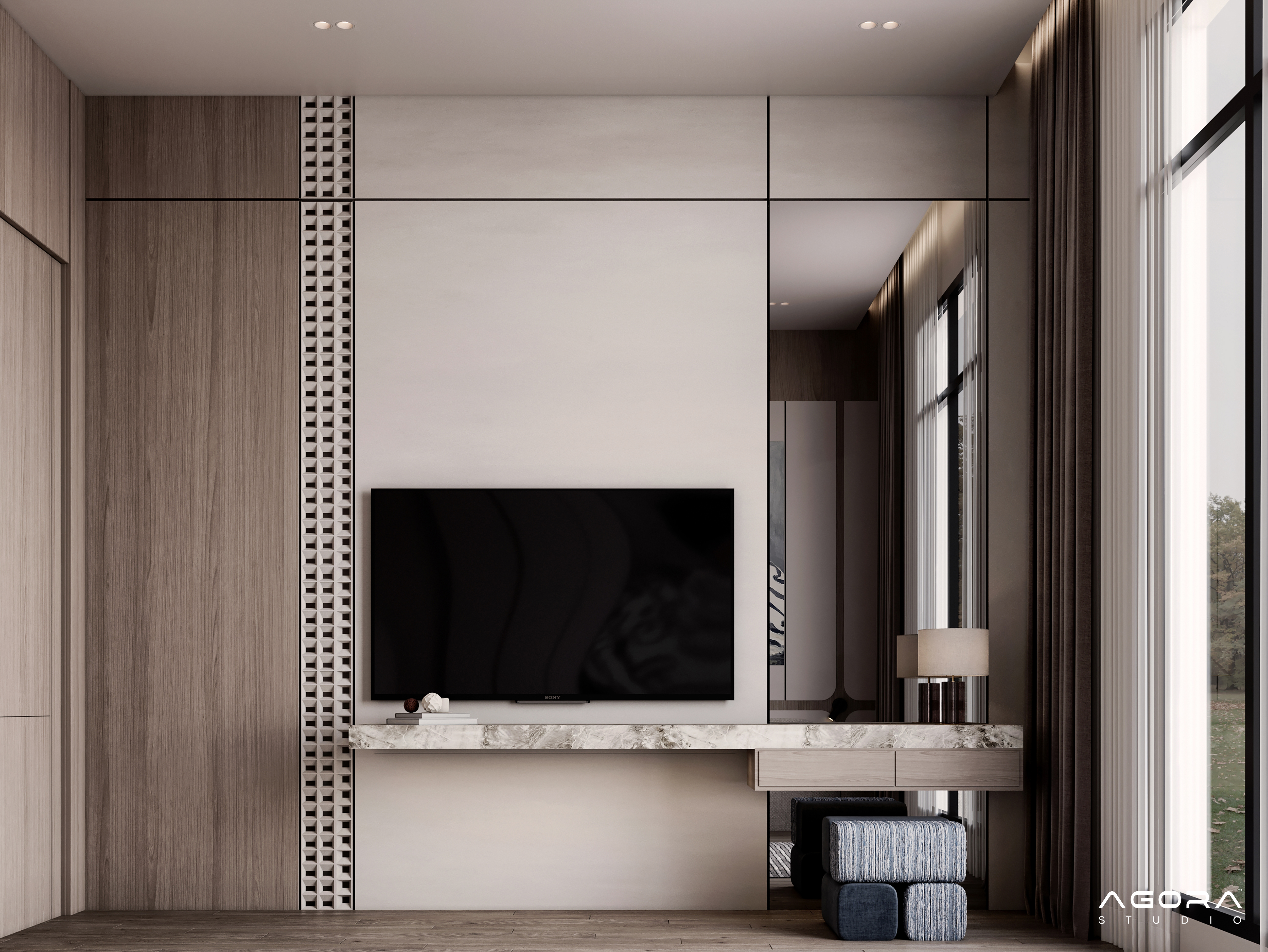 双人卧室设计丨沙特阿拉伯丨Habiba Atef-9