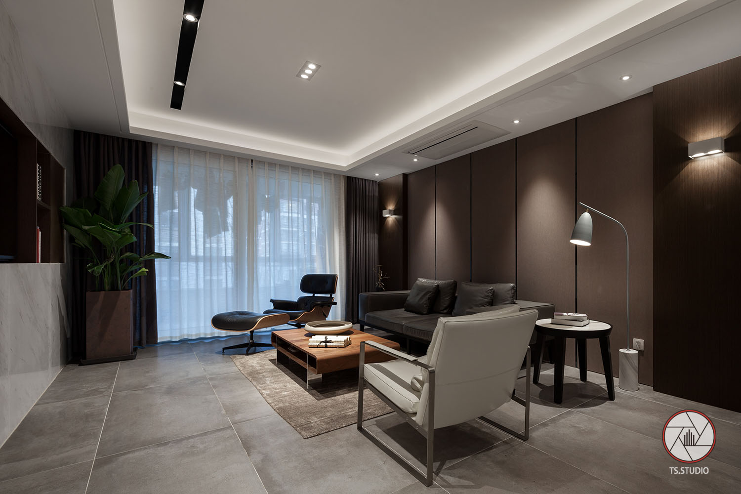 翰墨琉璃——深色系时尚现代住宅  嘉兴米卡装饰-3