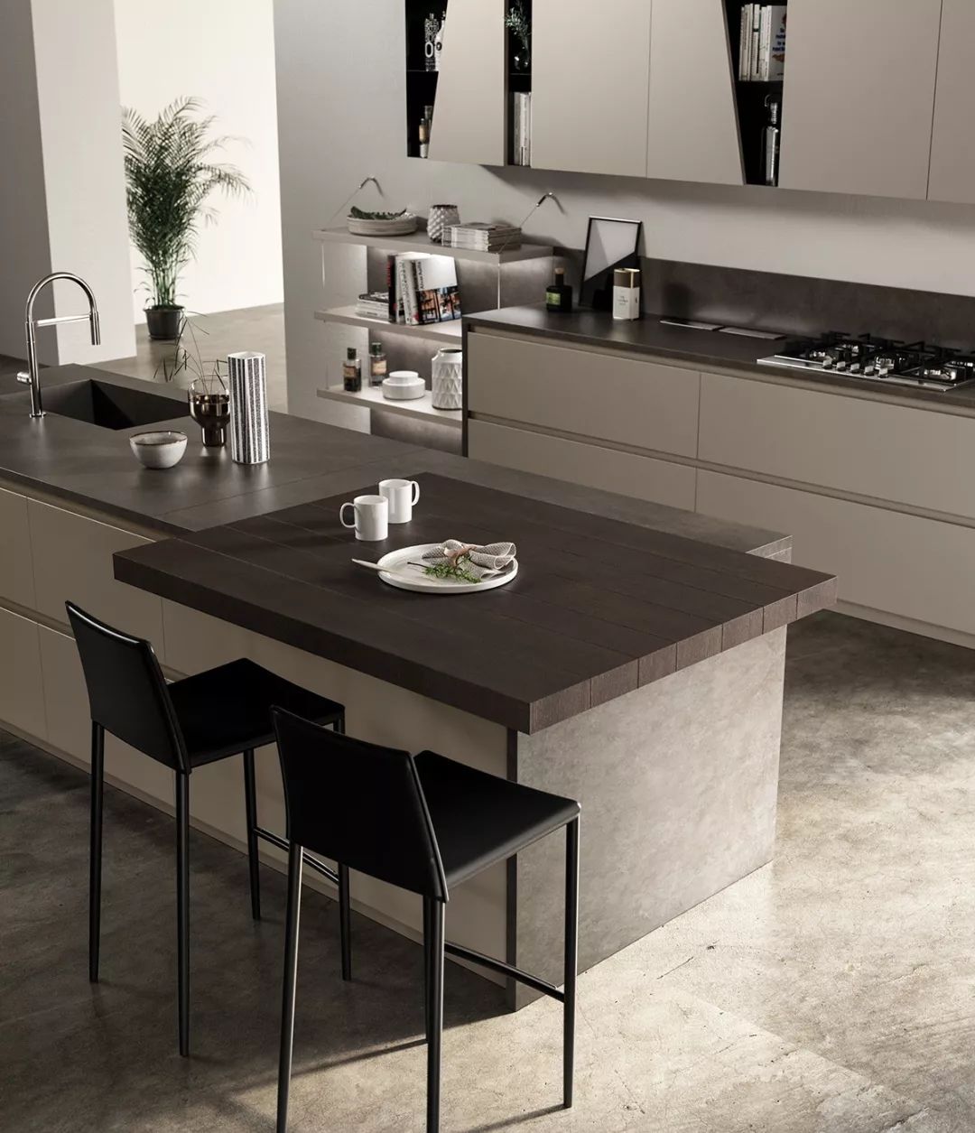 开放式厨房设计美学与实用兼具-75