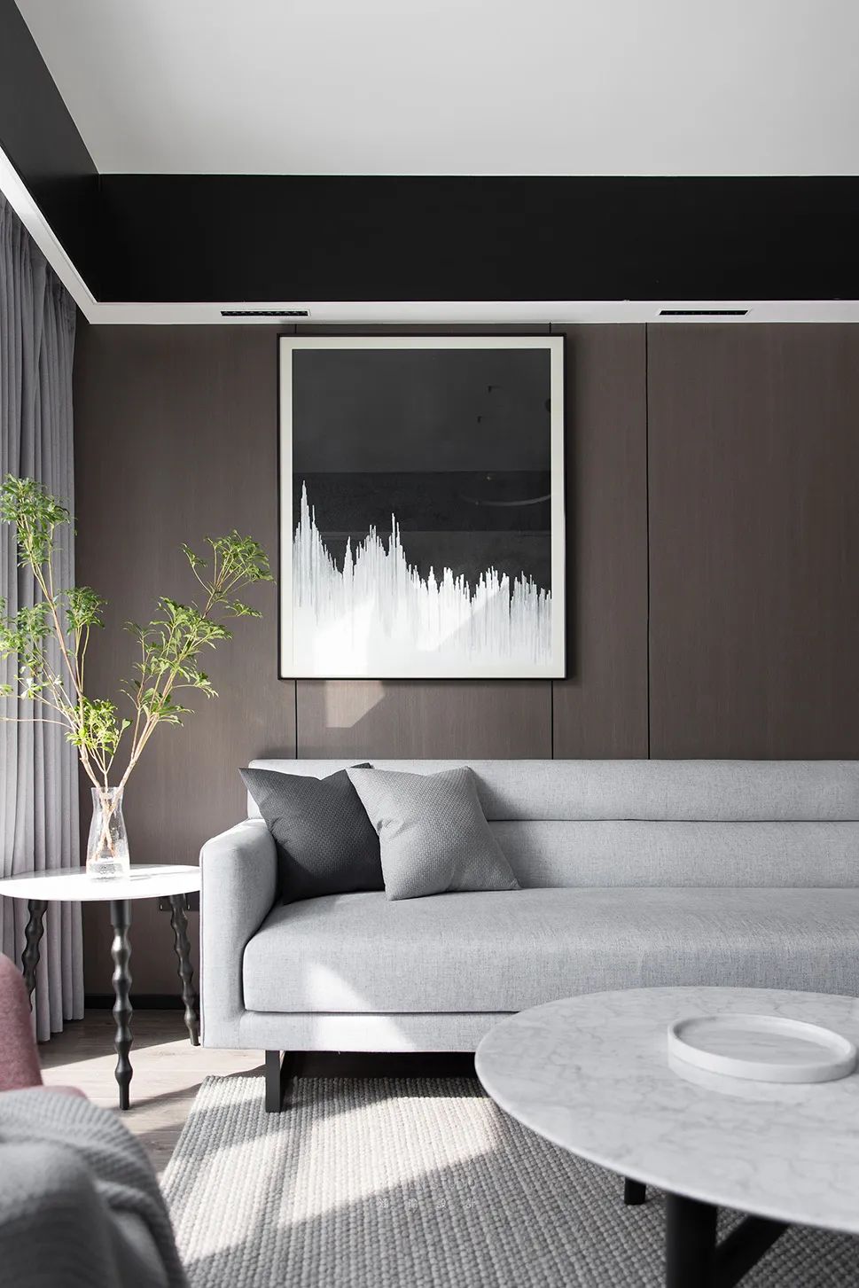 高级黑灰木元素，打造 100 平简约温馨家-15