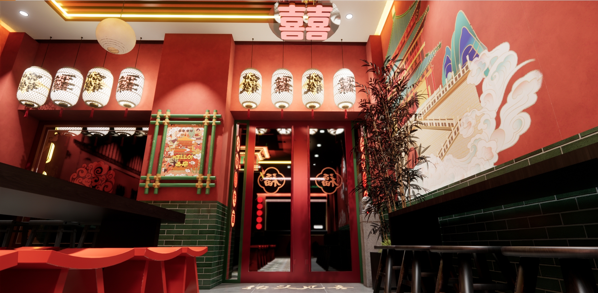 【秦汤板凳】天津网红西安面馆设计-54