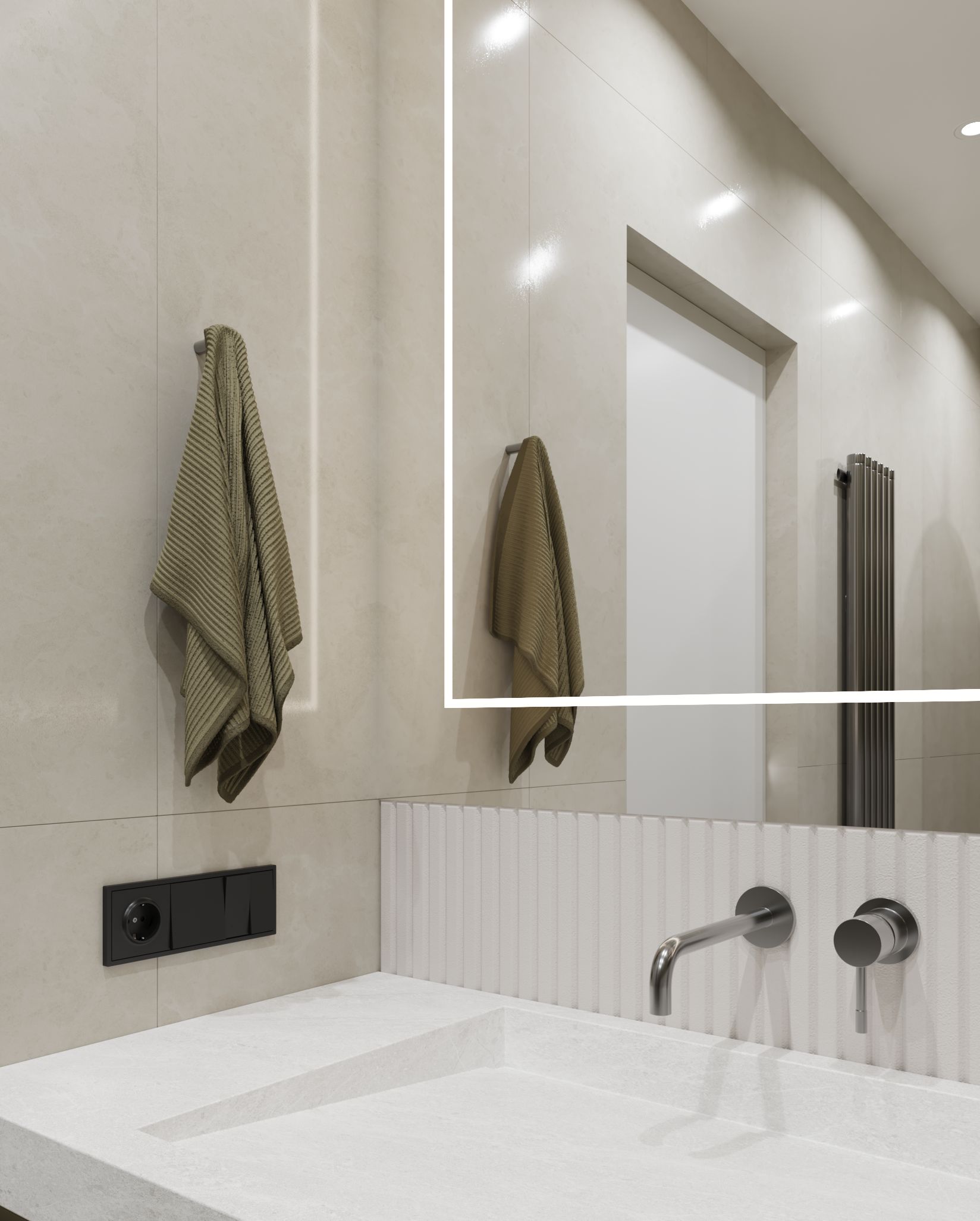 Subtle Contrast: Minimalist bathroom-1