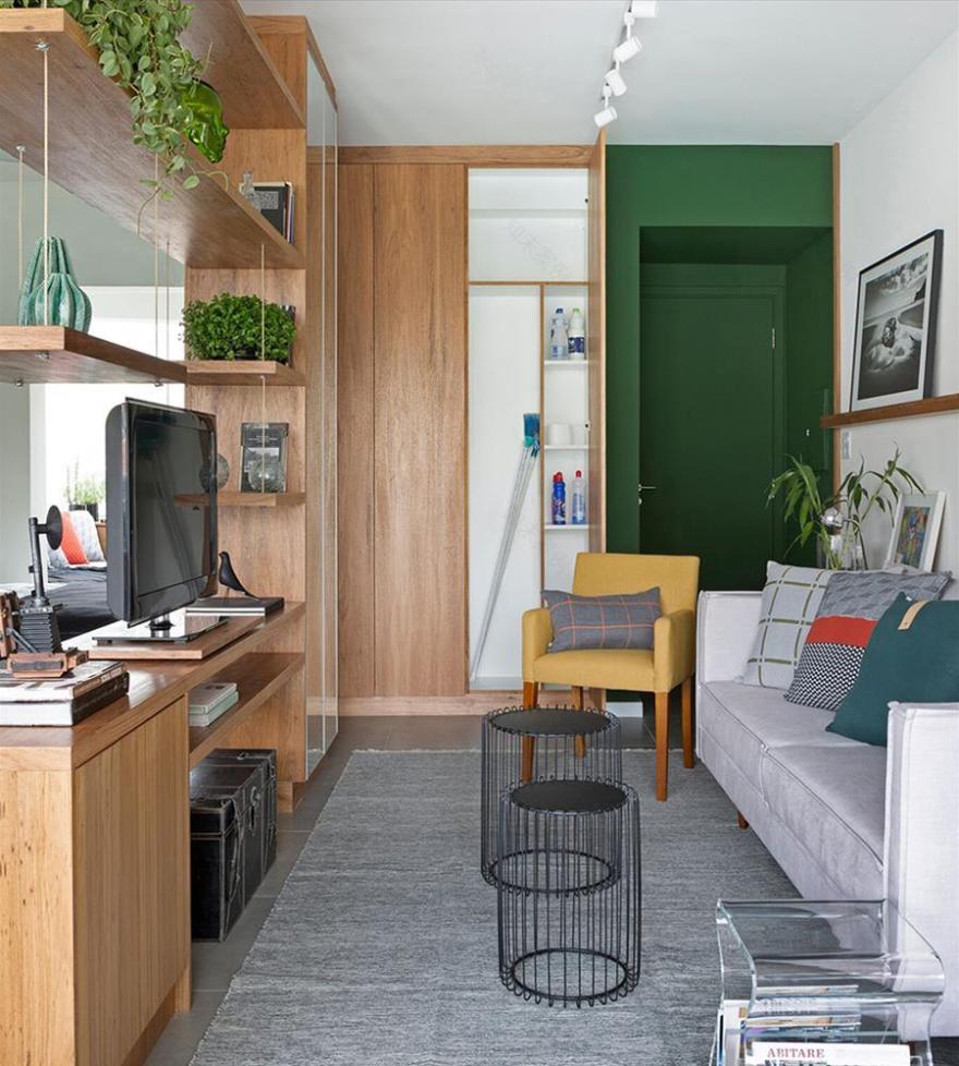 巴西 34 平米公寓的年轻时尚设计-3