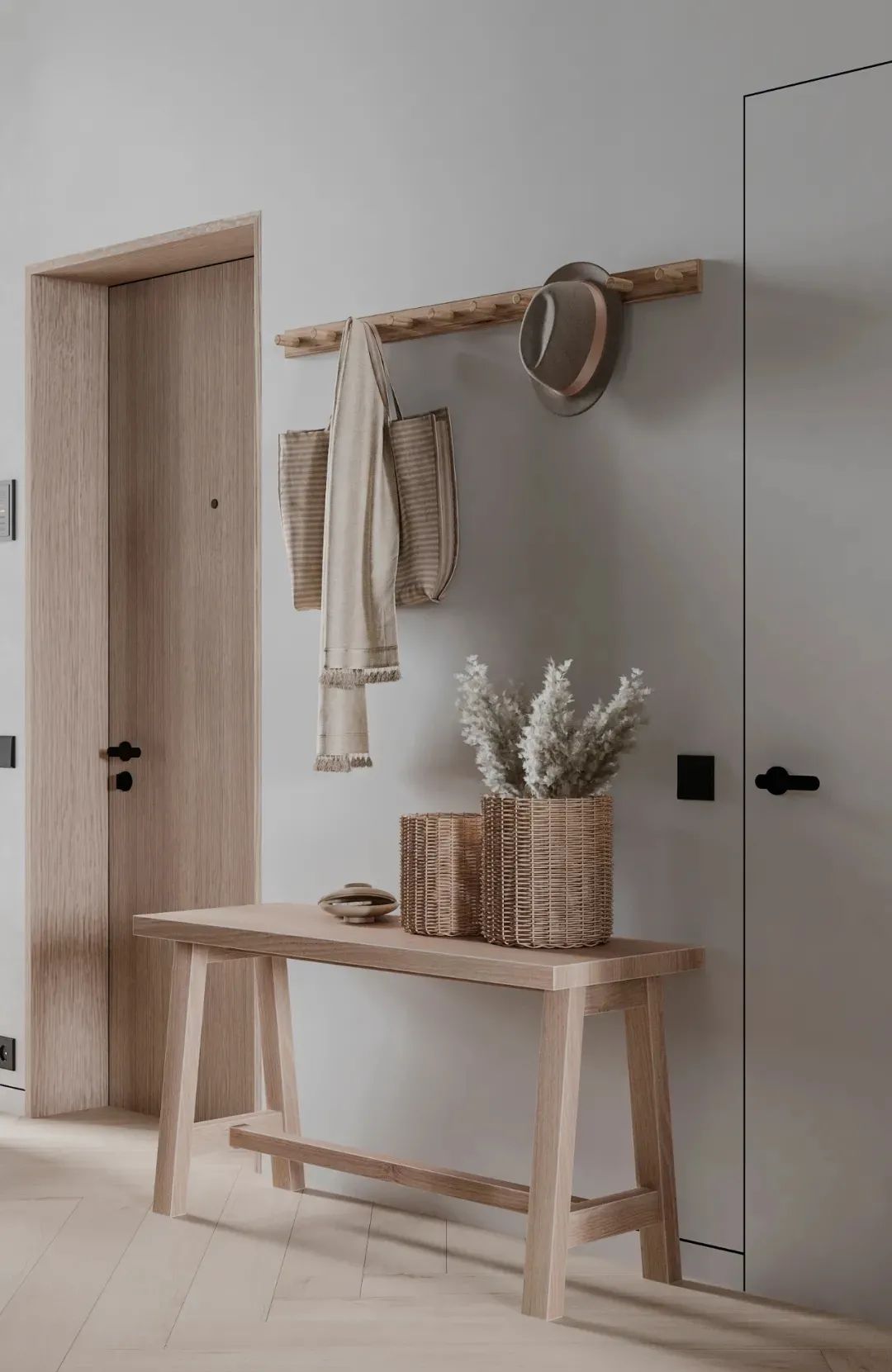 75㎡简约原木高级黑,年轻夫妇的完美之家丨Tomkin Design-3