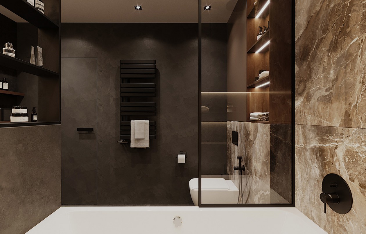 80㎡深色系公寓，隐匿于生活中的美好-26