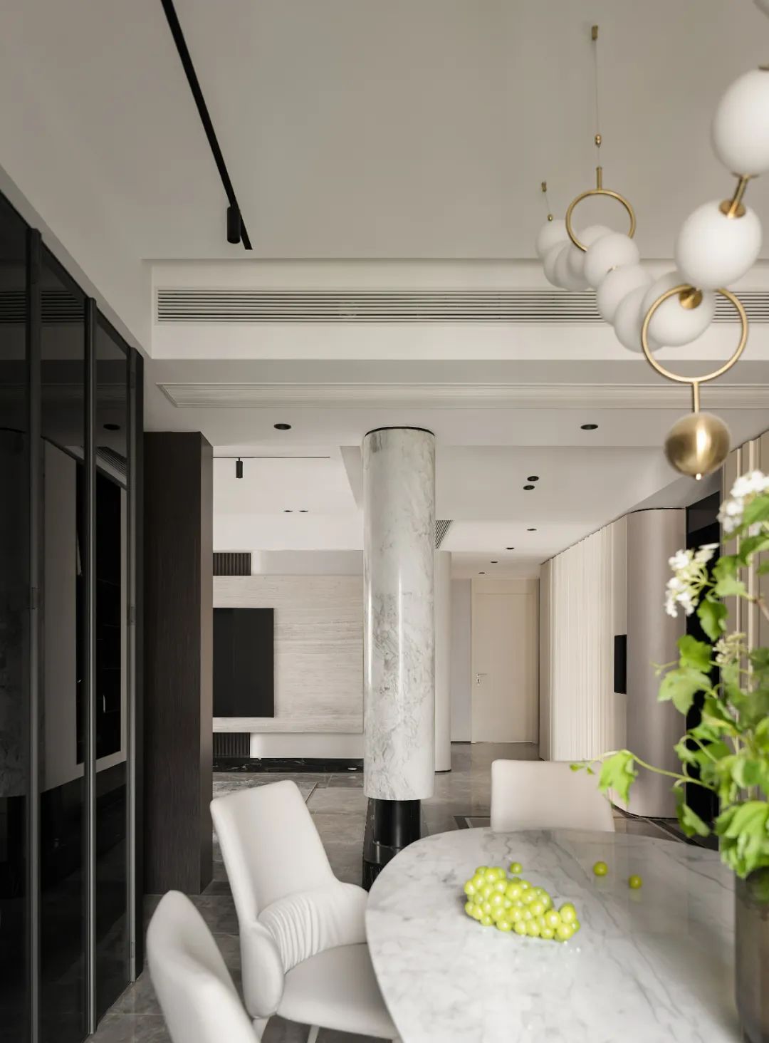 谁来了都说我家拉高了全小区颜值！180㎡大平层精装爆改，气质私宅就该这么装~-61