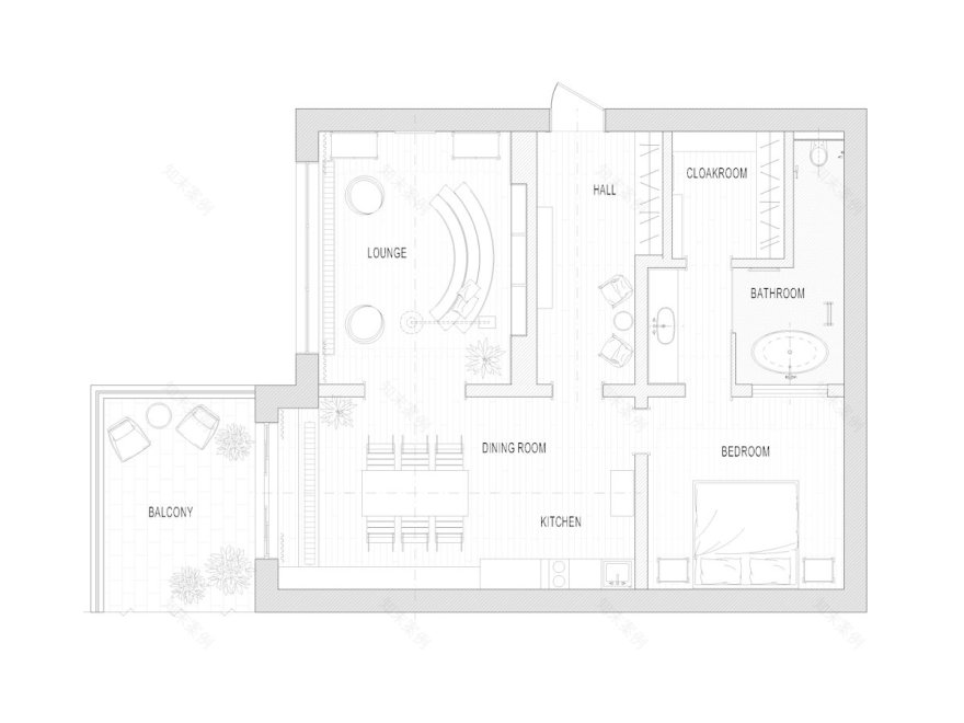 纽约 Tribeca 一居室公寓现代艺术设计丨美国纽约丨TAPIS ROUGE-17